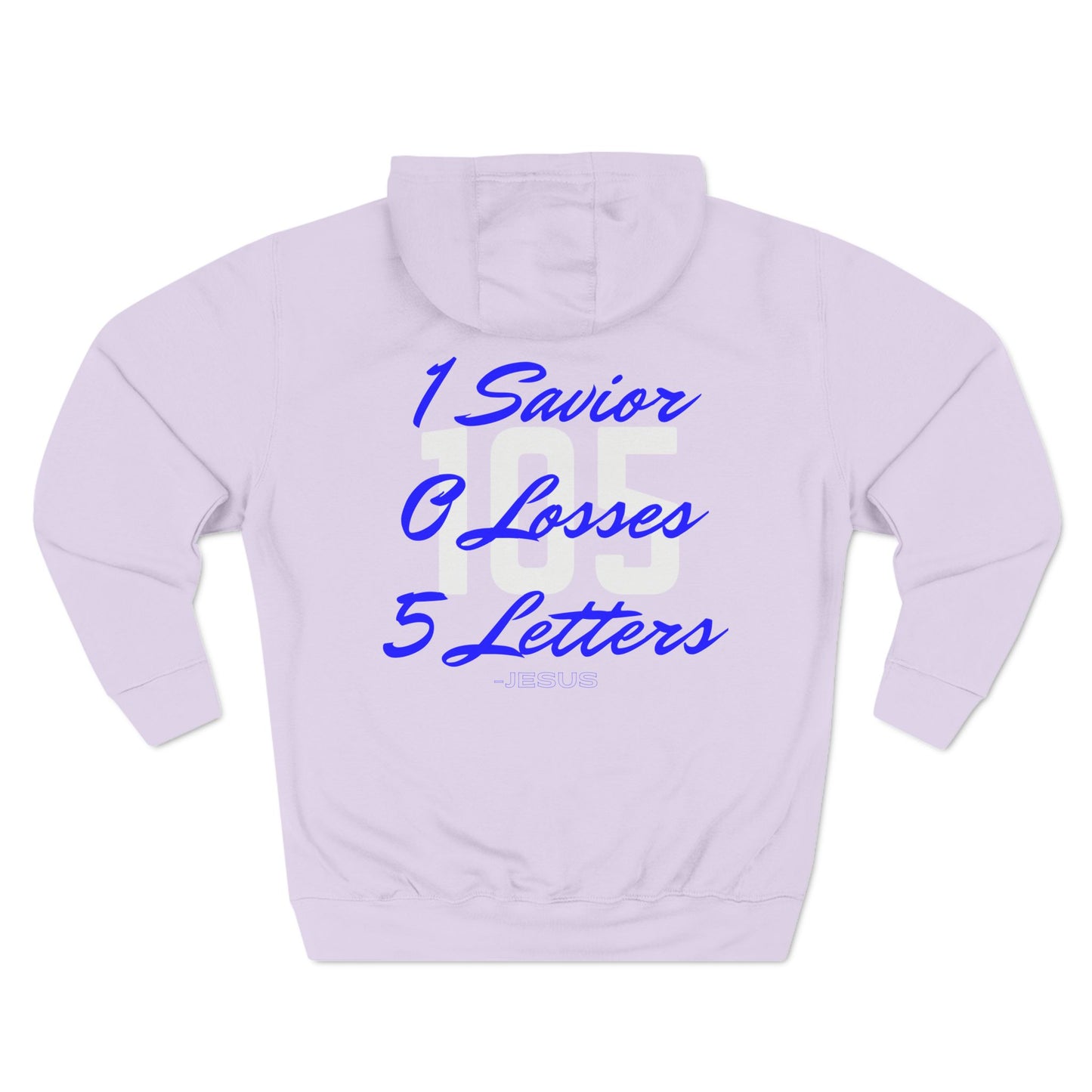 Adult 105 Christian Blue and White Letters Hoodie