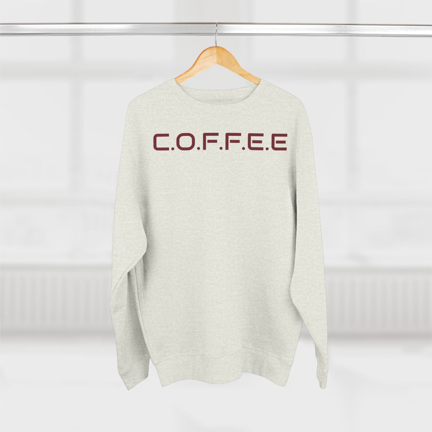 Adult Coffee Christian Marron Words Only Crewneck