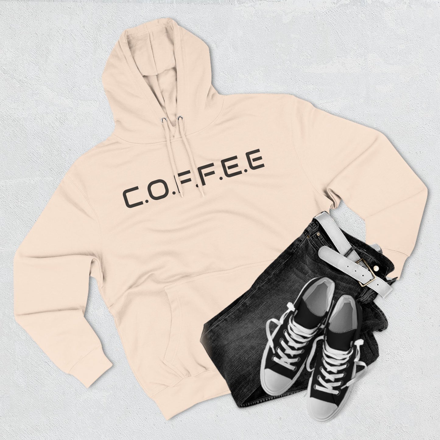 Adult Coffee Christian Black Words Only Hoodie