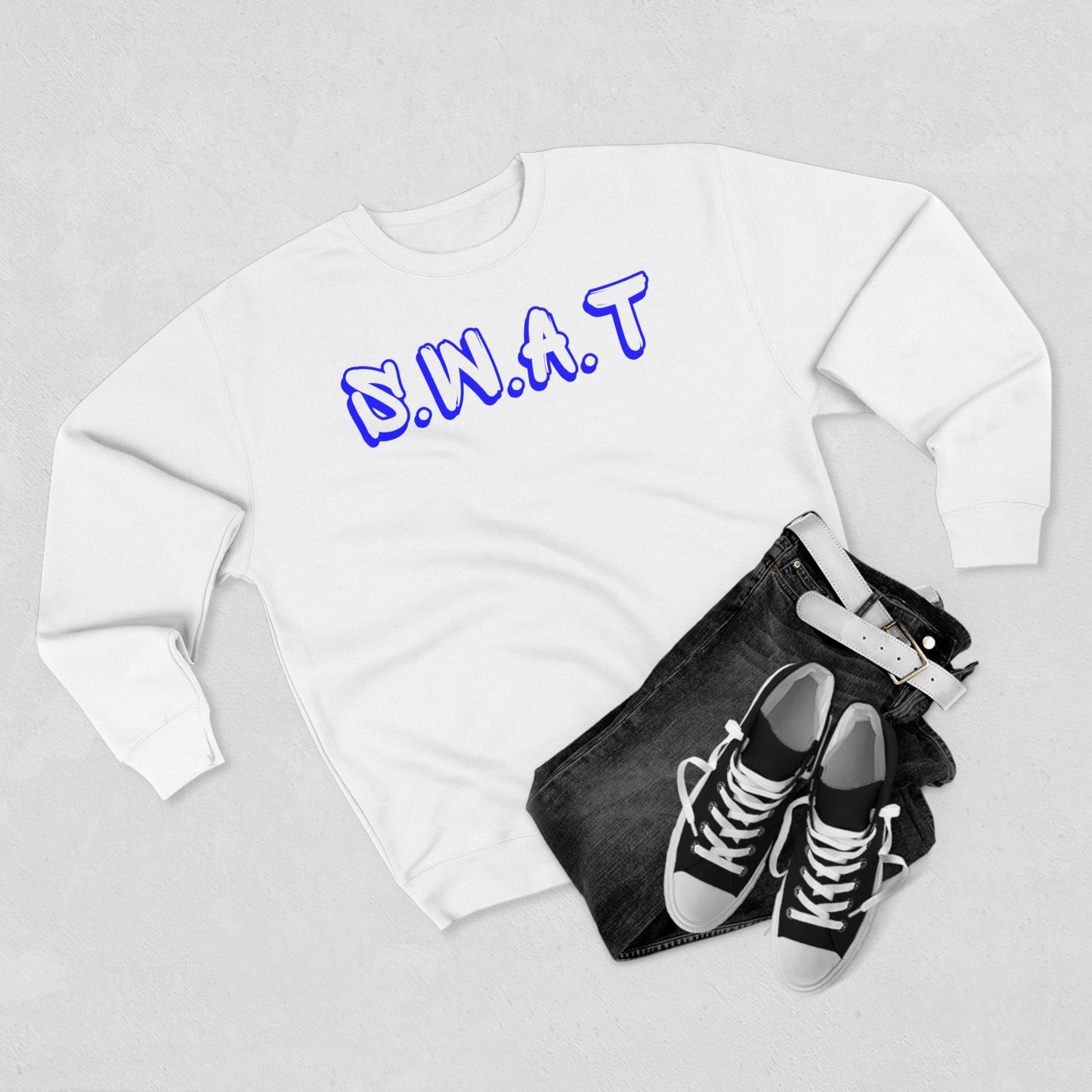 Swat Christian Blue Words Crewneck