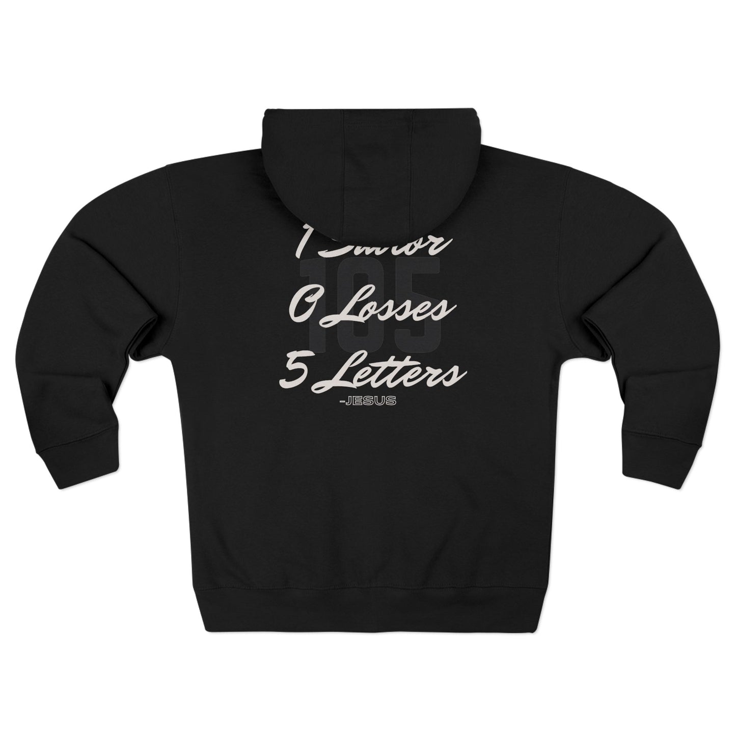 Adult 105 Christian White and Black Letters Hoodie Zipper