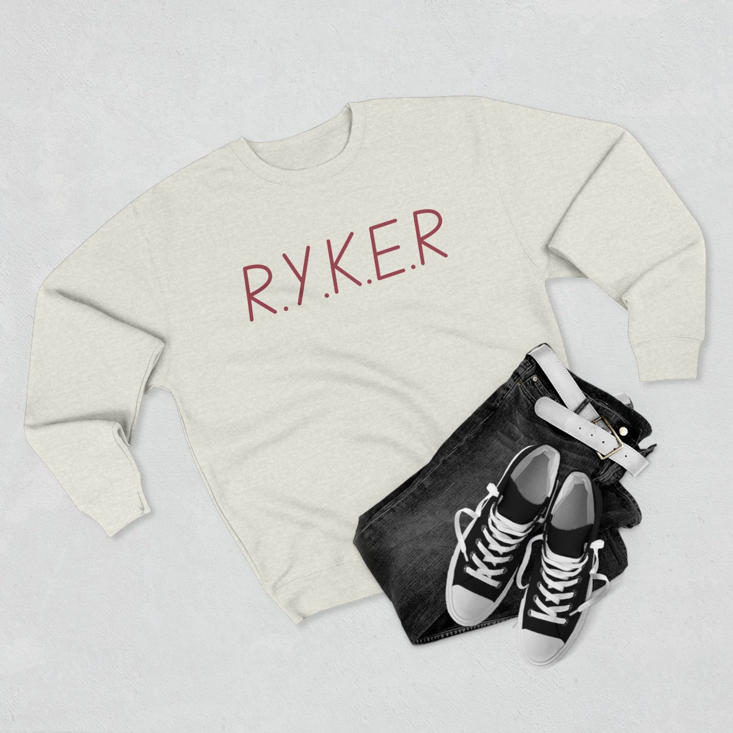 RYKER Christian Marron Letters Crewneck