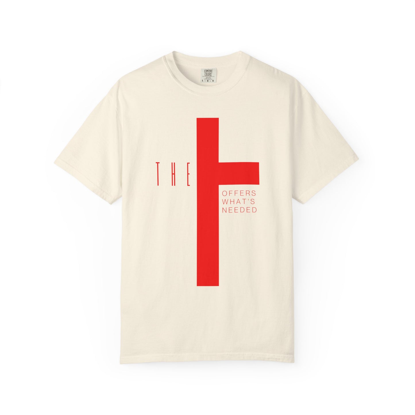 Adult T-Town Christian Red Letters & Cross