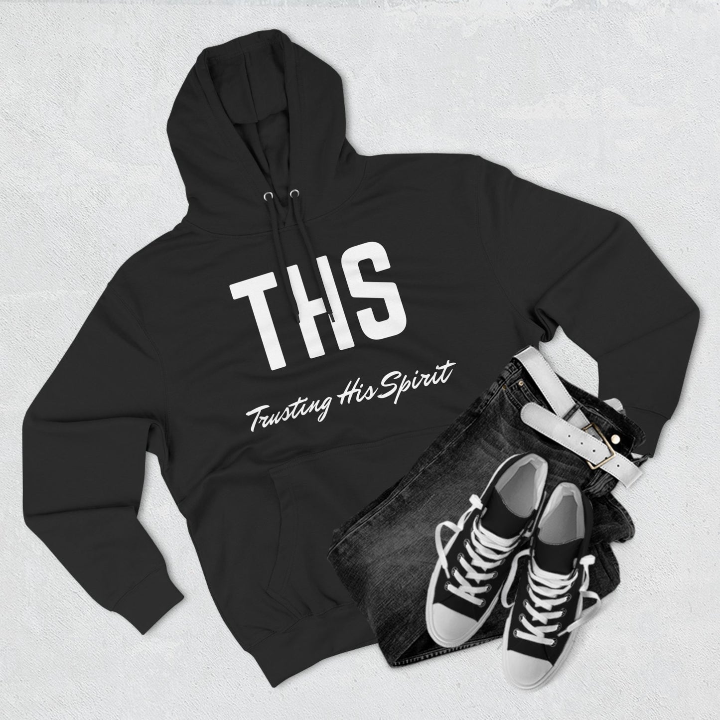 Adult THS Christian White Letters Hoodie