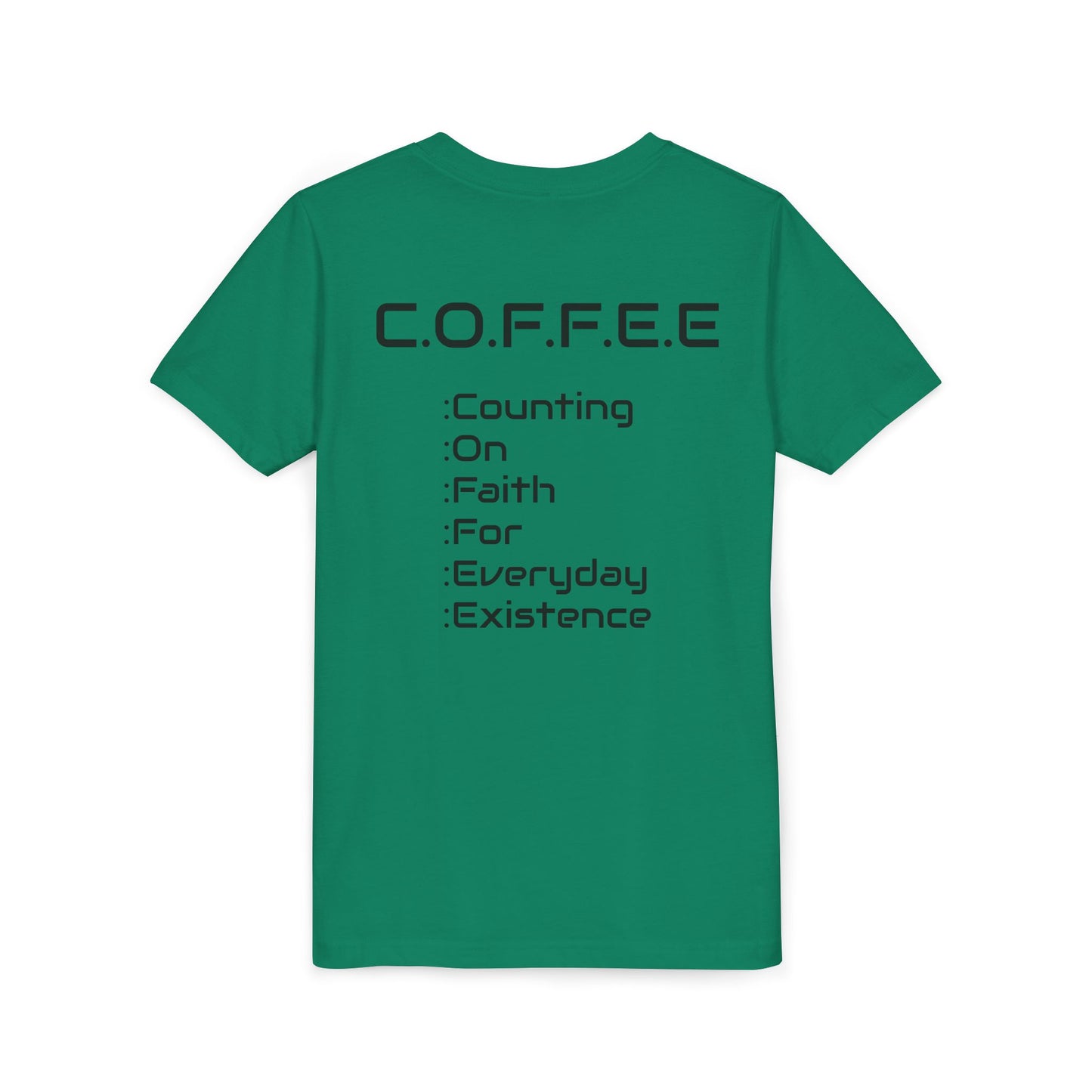 Youth Adult Coffee Christian Black Words Only