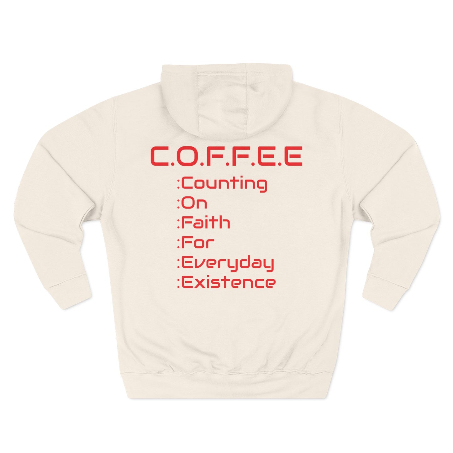 Adult Coffee Christian Red Words Only Hoodie