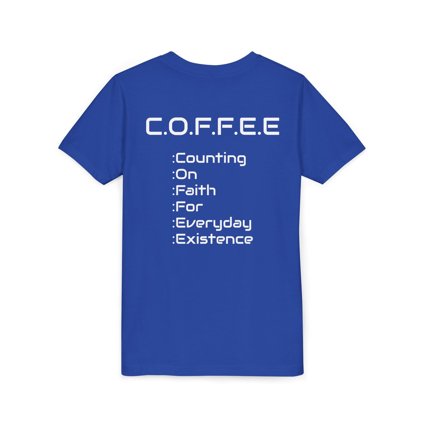 Youth Adult Coffee Christian White Words Only