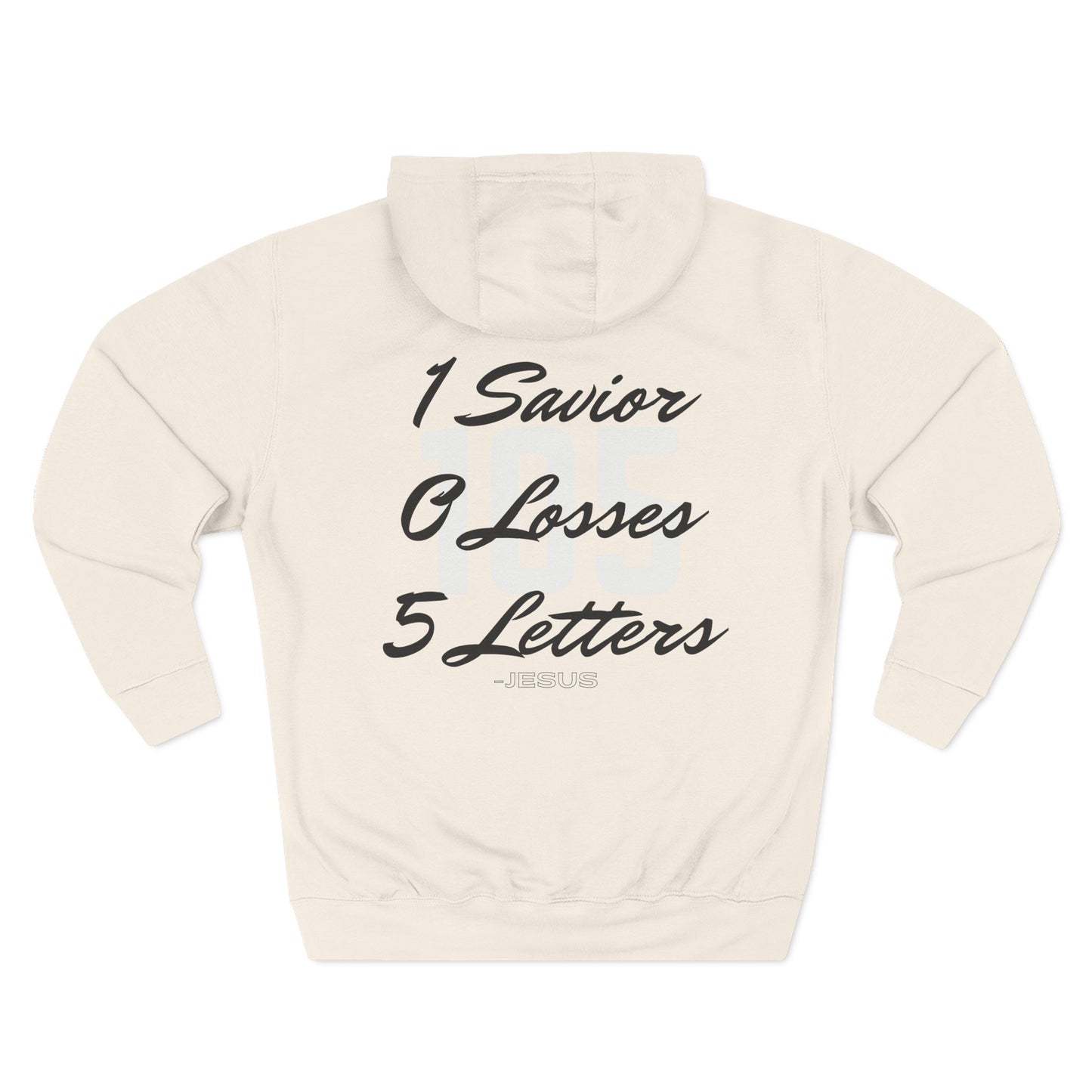Adult 105 Christian Black and White Letters Hoodie