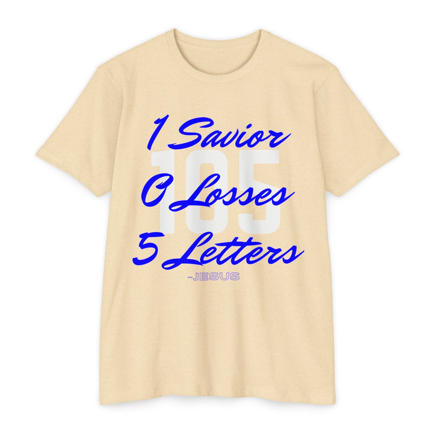 Adult 105 Christian Blue and White Letters Blended