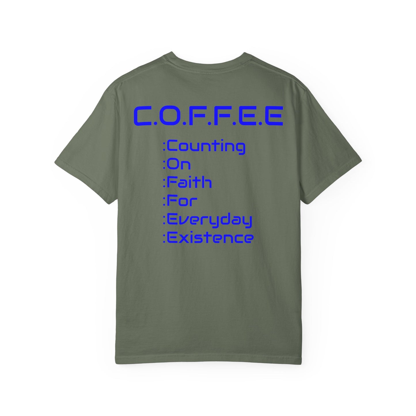 Adult Coffee Christian Blue Words Only