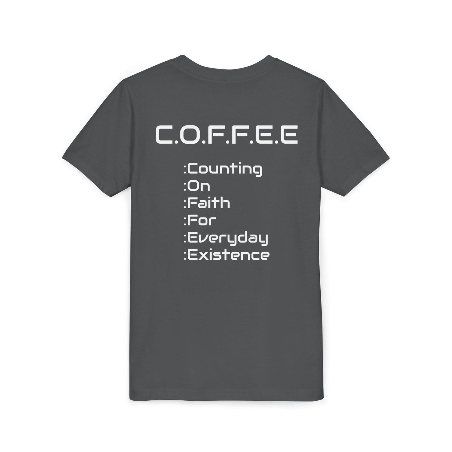 Youth Adult Coffee Christian White Words Only