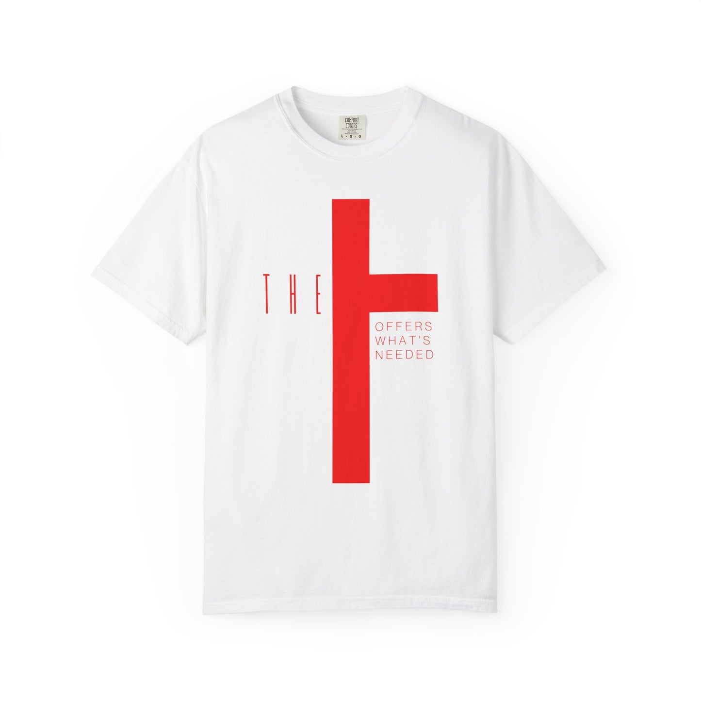 Adult T-Town Christian Red Letters & Cross