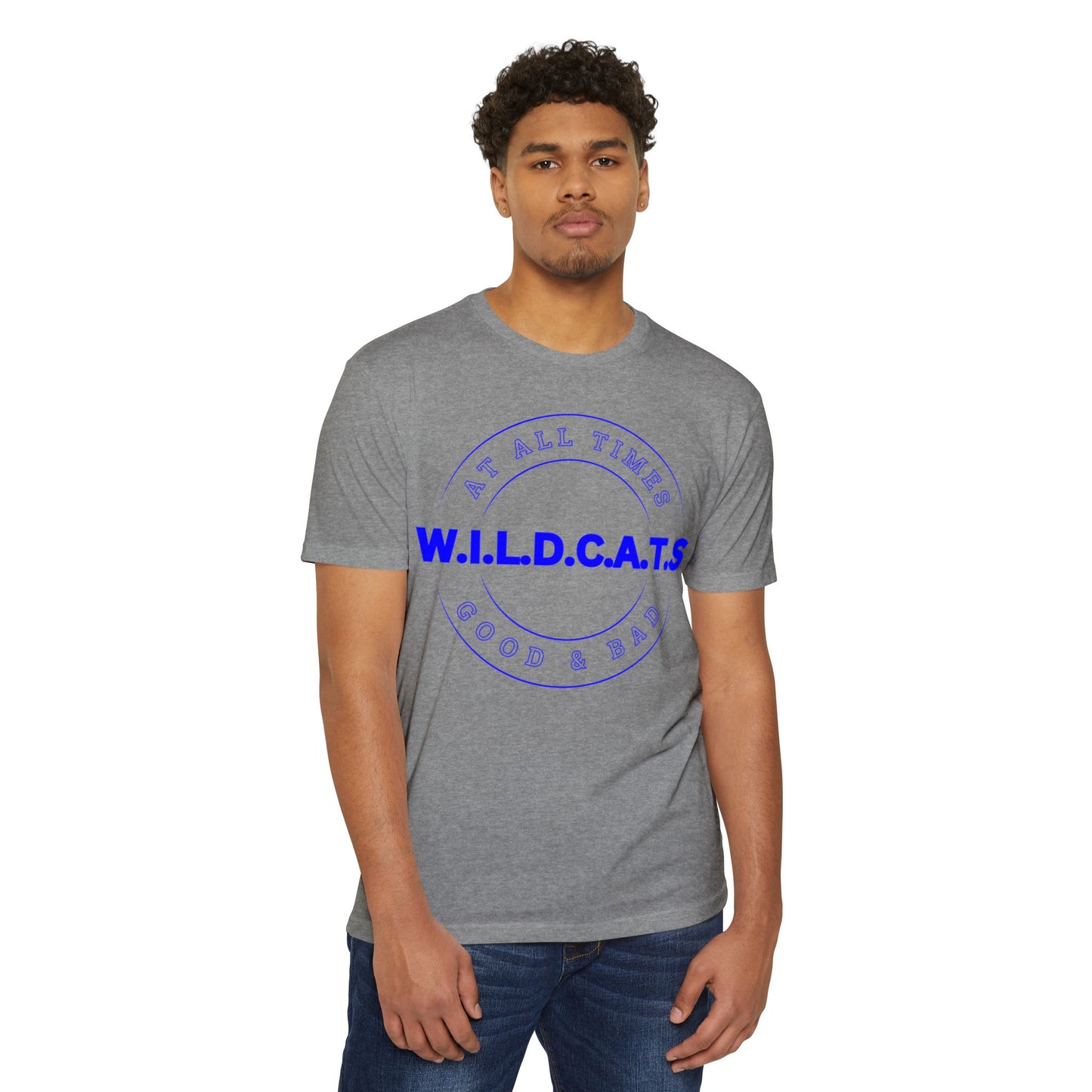 Wildcats Christian Blue Letters & Picture