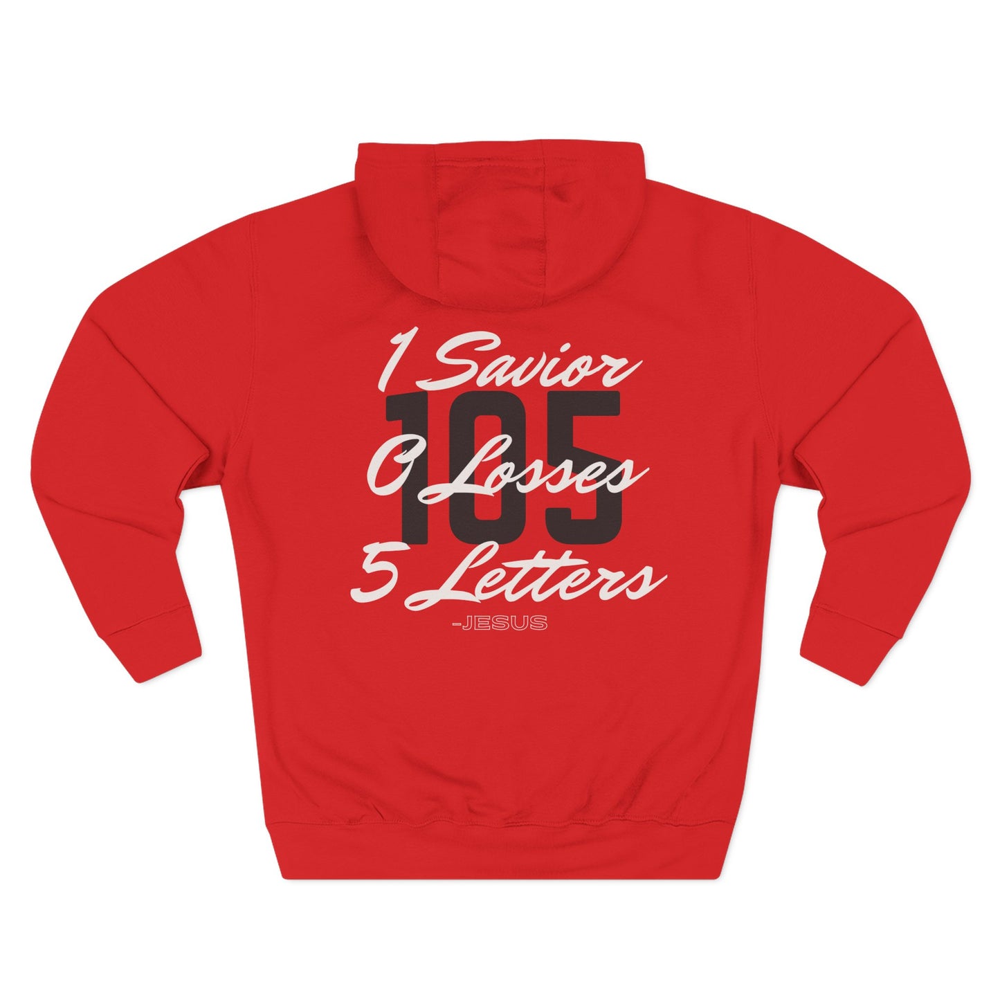 Adult 105 Christian White and Black Letters Hoodie