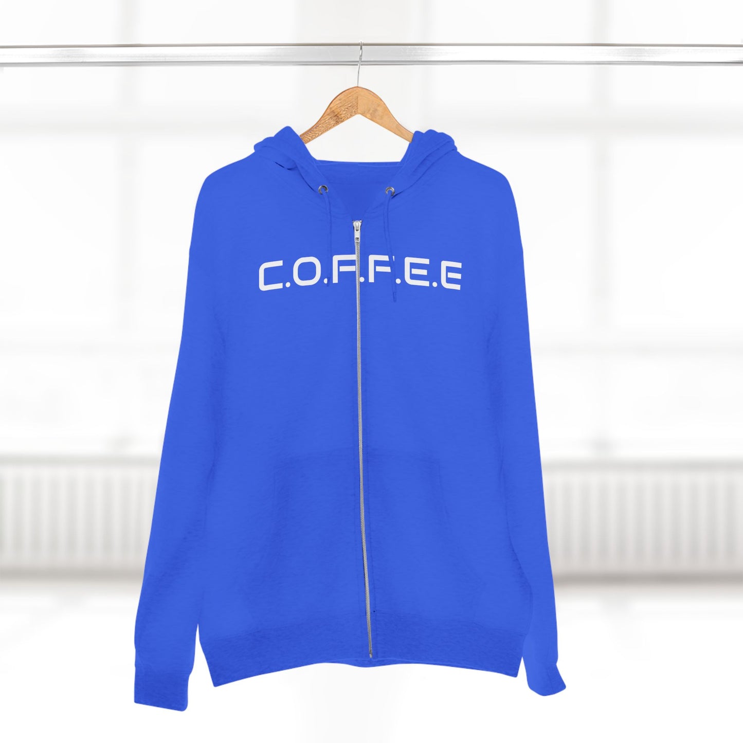 Adult Coffee Christian White Words Only Hoodie Zipper