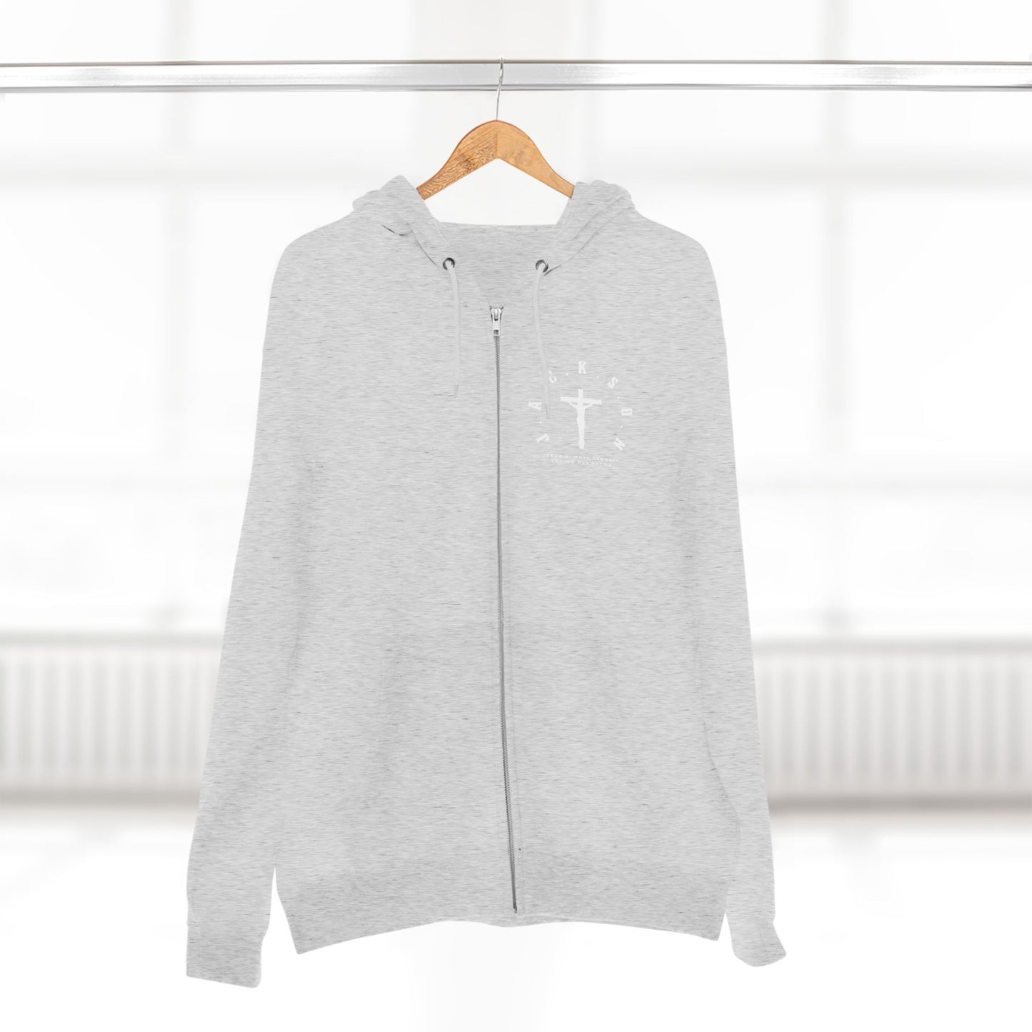Jackson White Hoodie Zipper