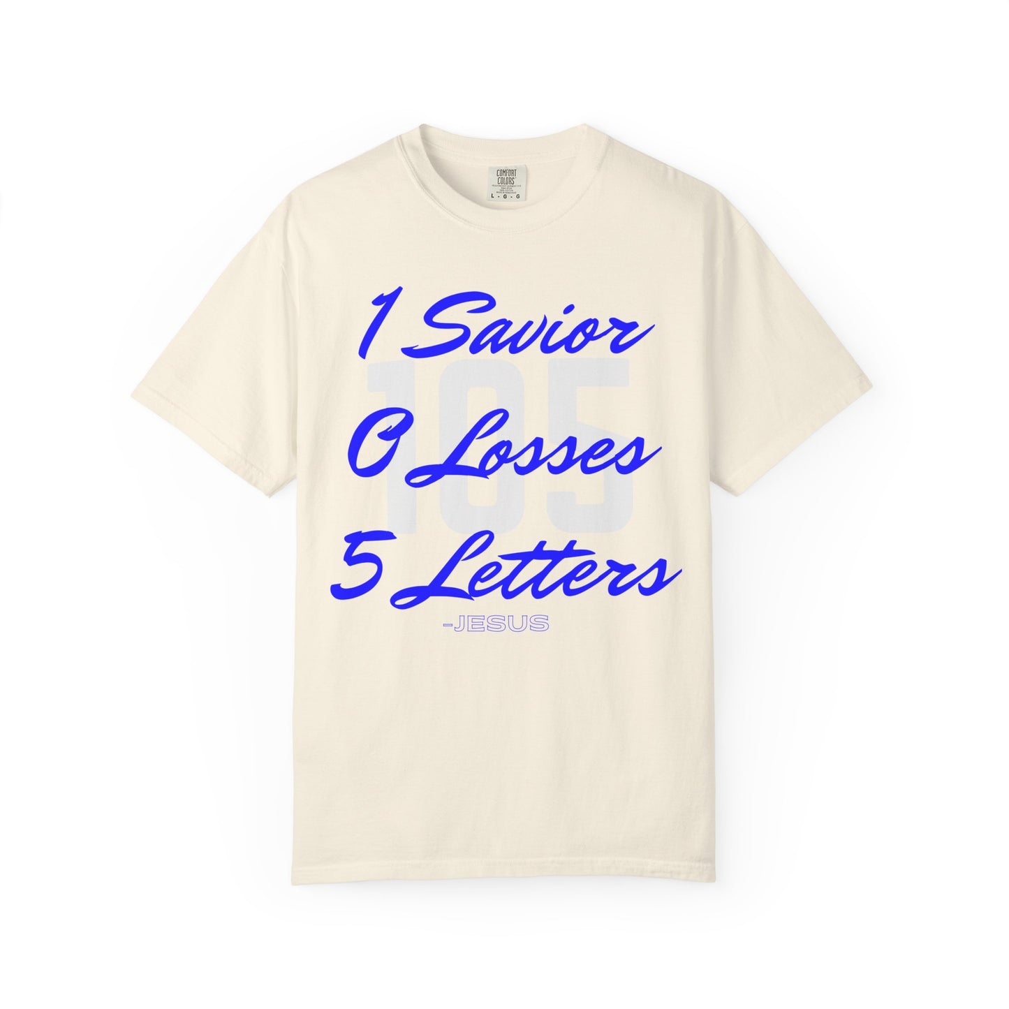 Adult 105 Christian Blue and White Letters