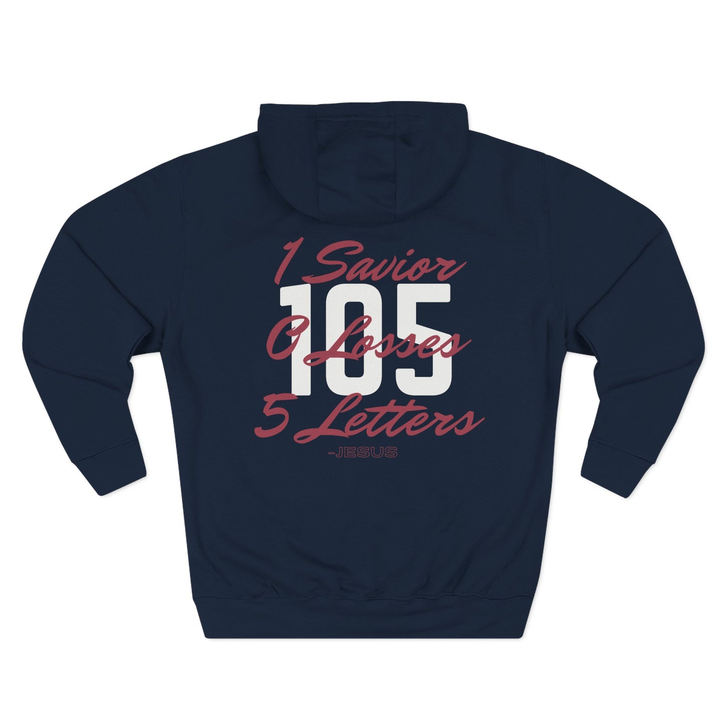 Adult 105 Christian Marron and White Letters Hoodie