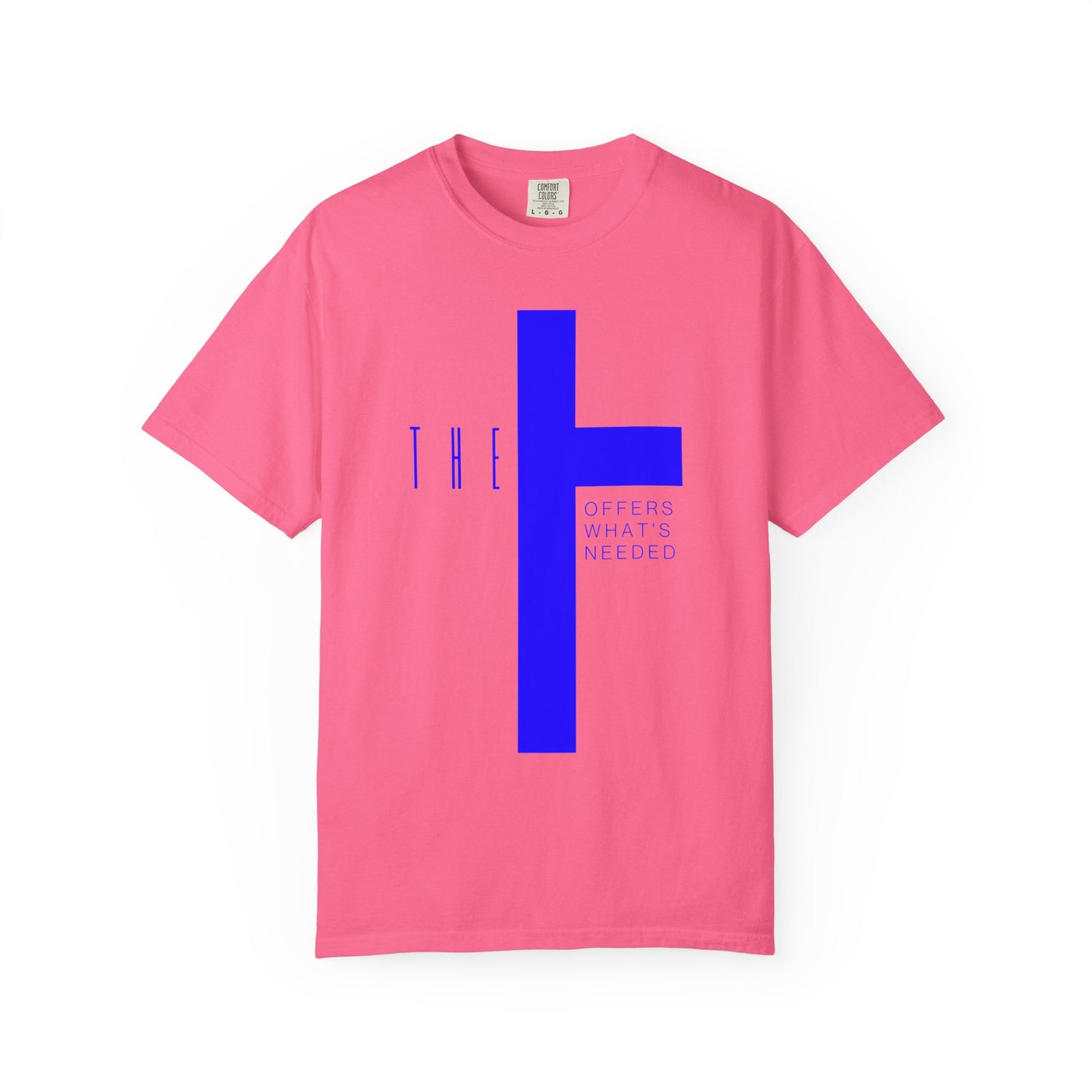 Adult T-Town Christian Blue Letters & Cross
