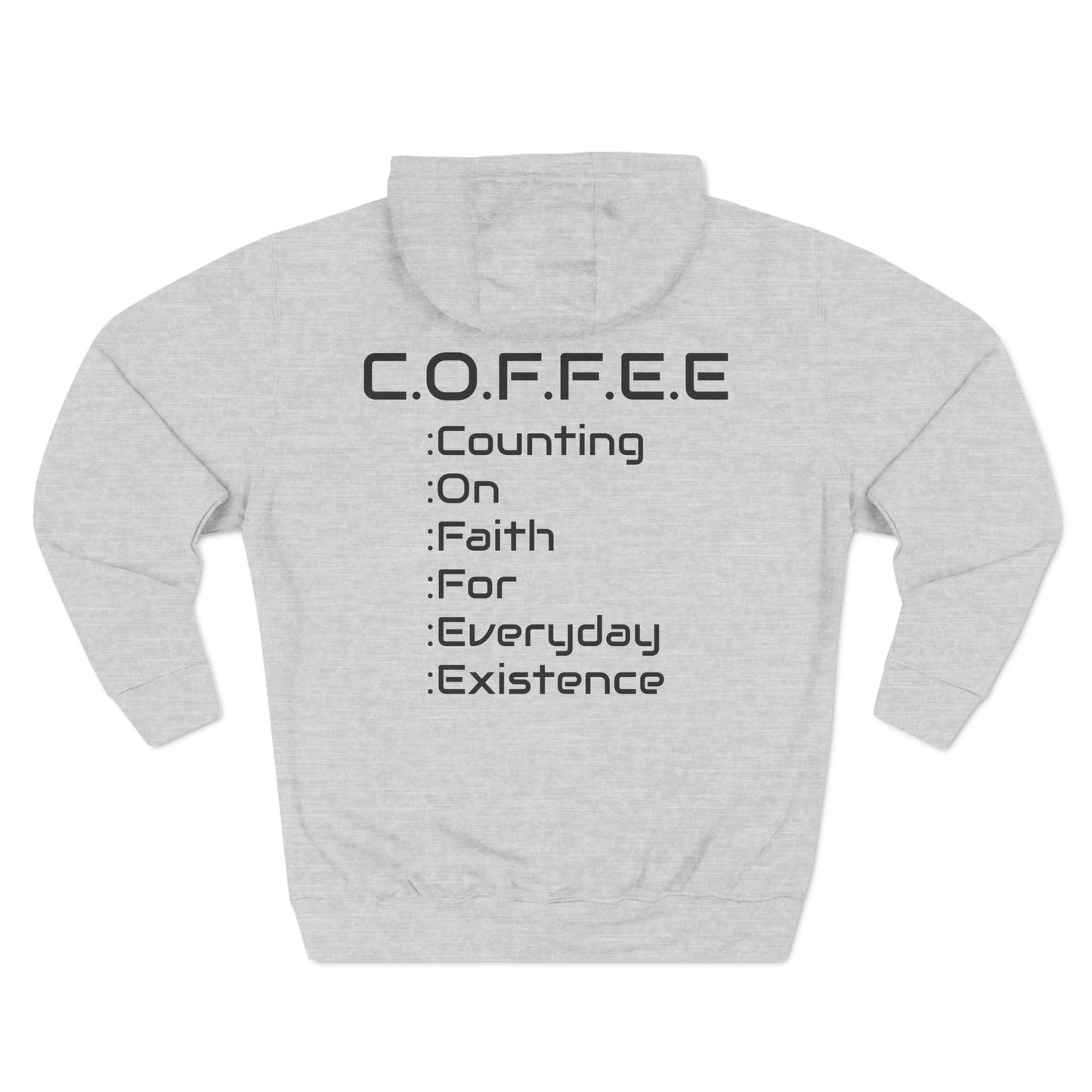 Adult Coffee Christian Black Words Only Hoodie