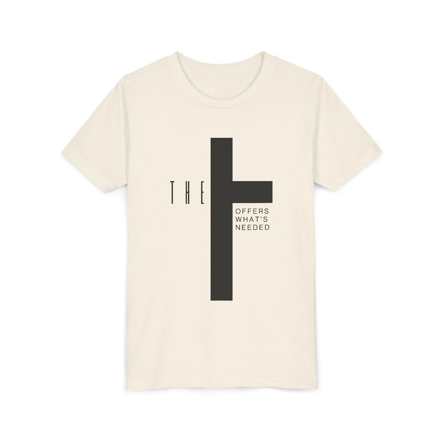Youth T-Town Christian Black Letters & Cross