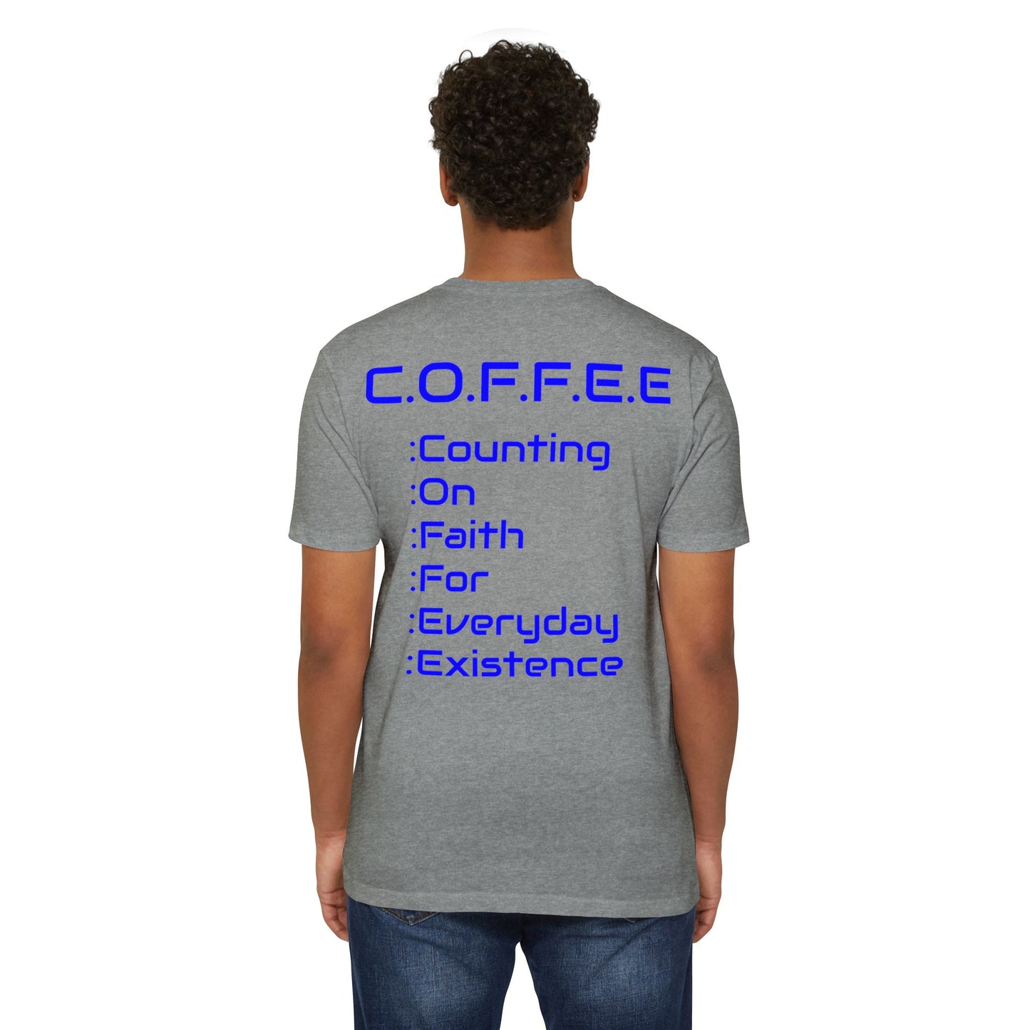 Adult Coffee Christian Blue Words Only Blended
