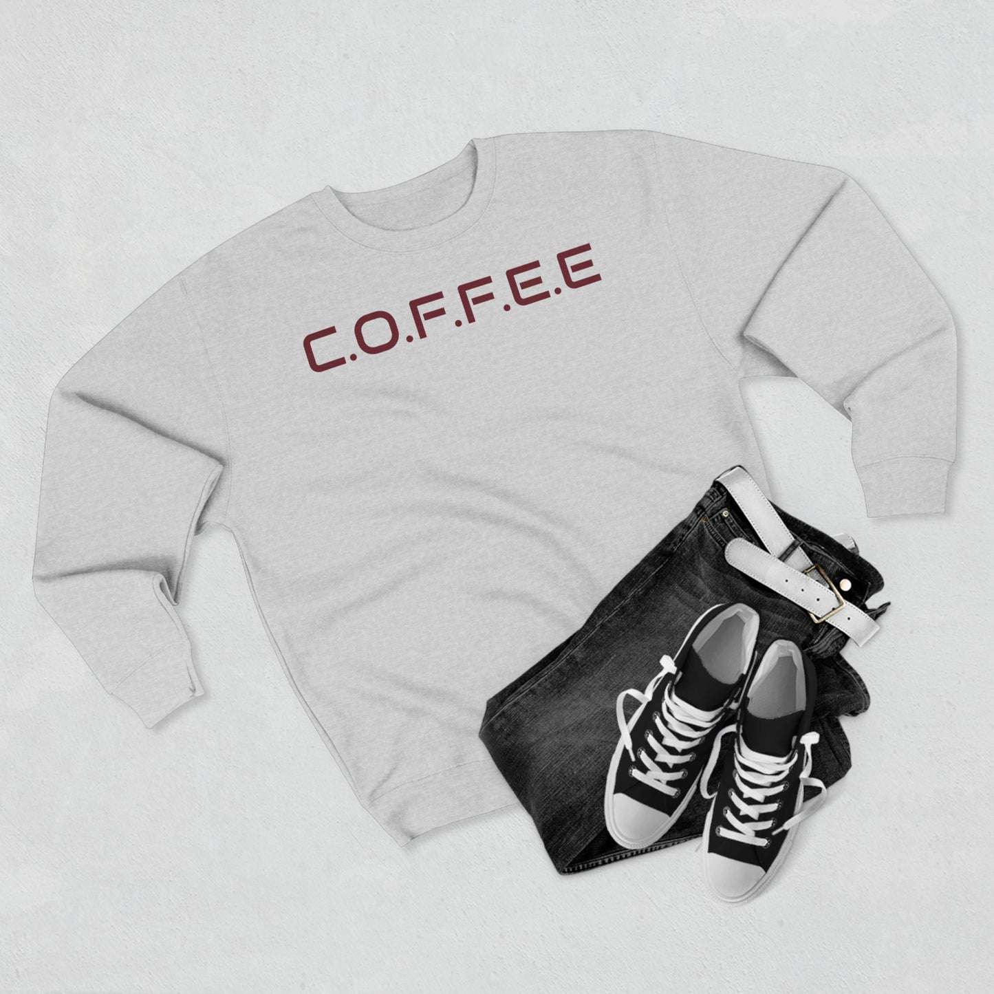 Adult Coffee Christian Marron Words Only Crewneck