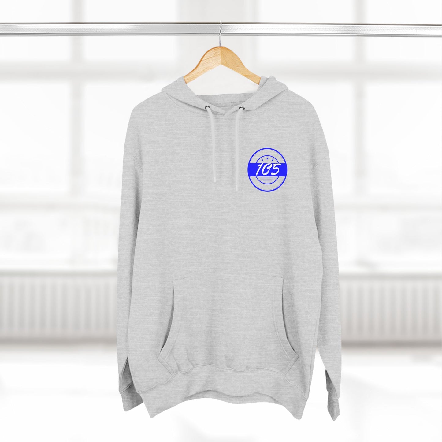 Adult 105 Christian Blue and White Letters Hoodie