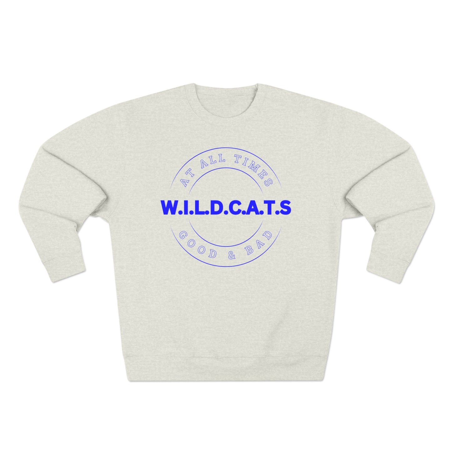 Wildcats Christian Blue Letters & Picture Crewneck
