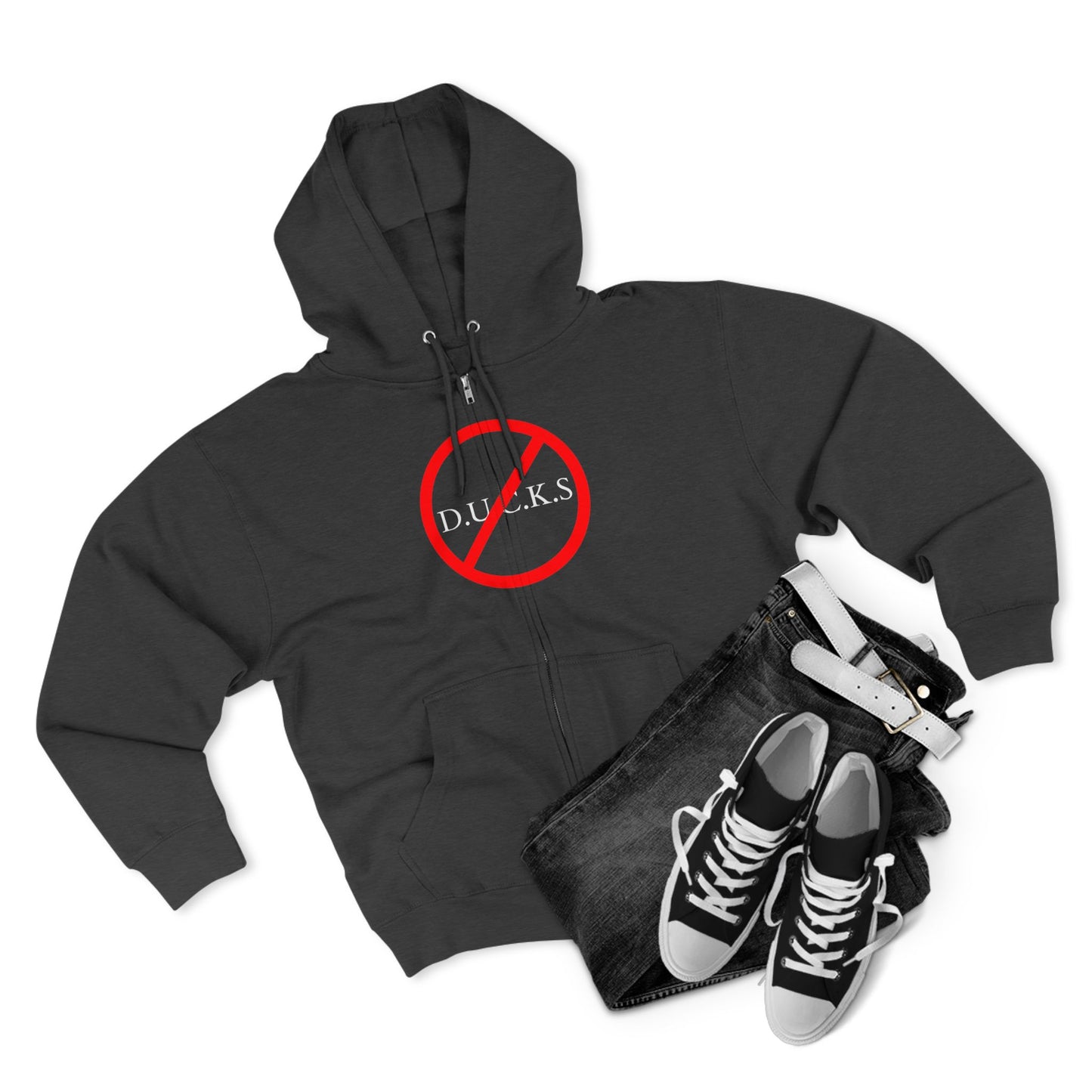 Ducks Christian White Words Hoodie Zipper