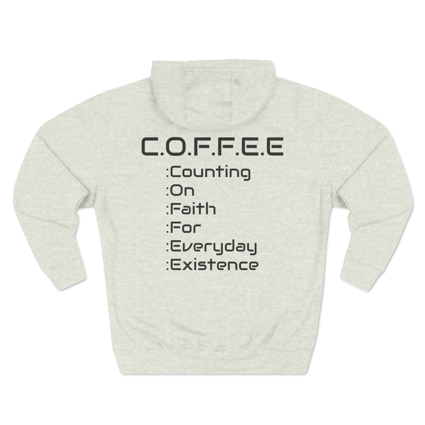 Adult Coffee Christian Black Words Only Hoodie