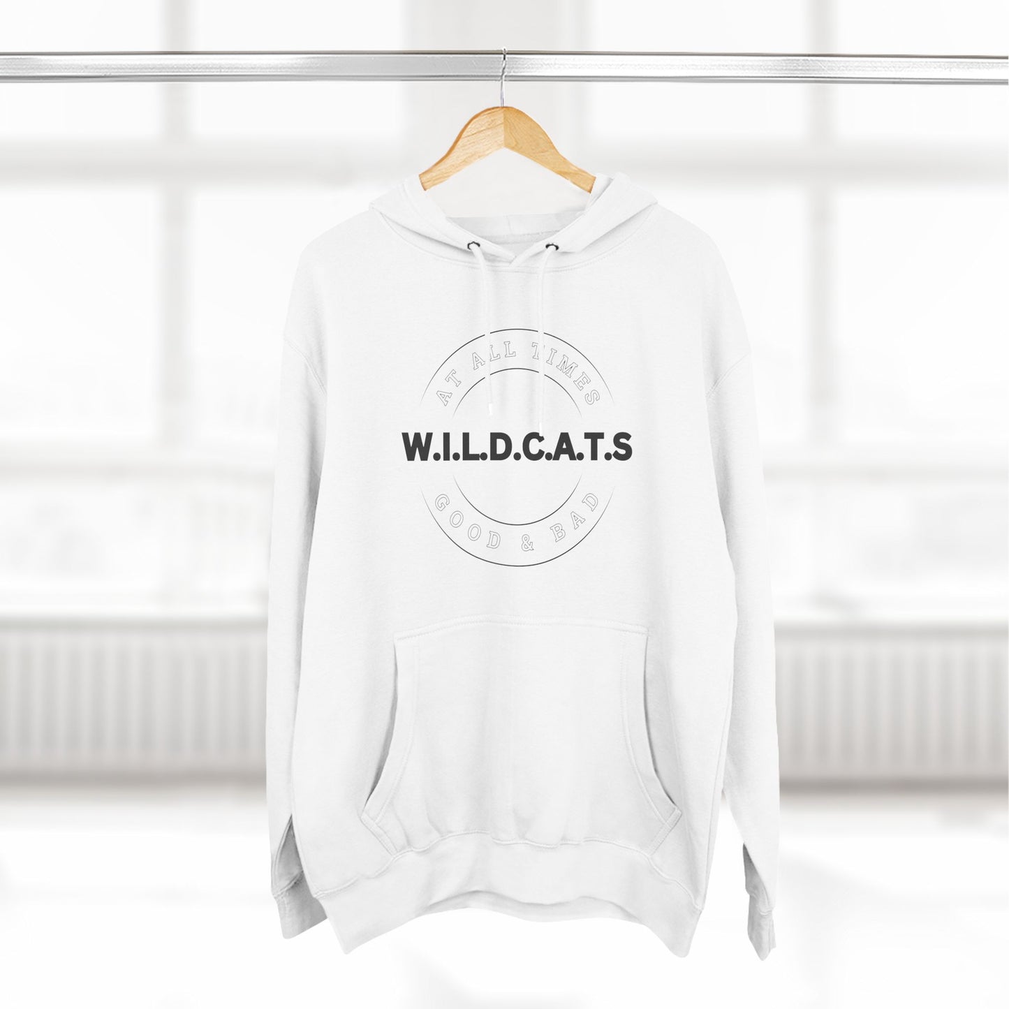 Wildcats Christian Black Letters & Picture Hoodie