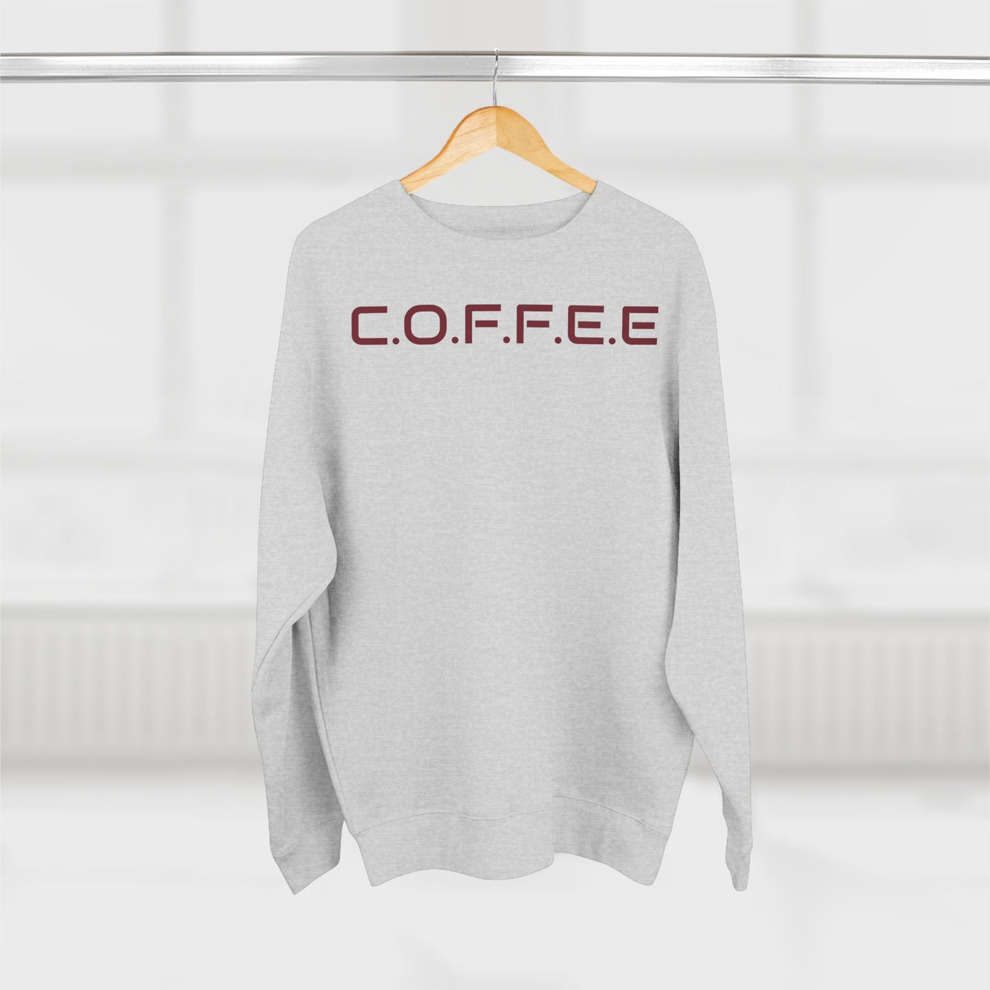 Adult Coffee Christian Marron Words Only Crewneck