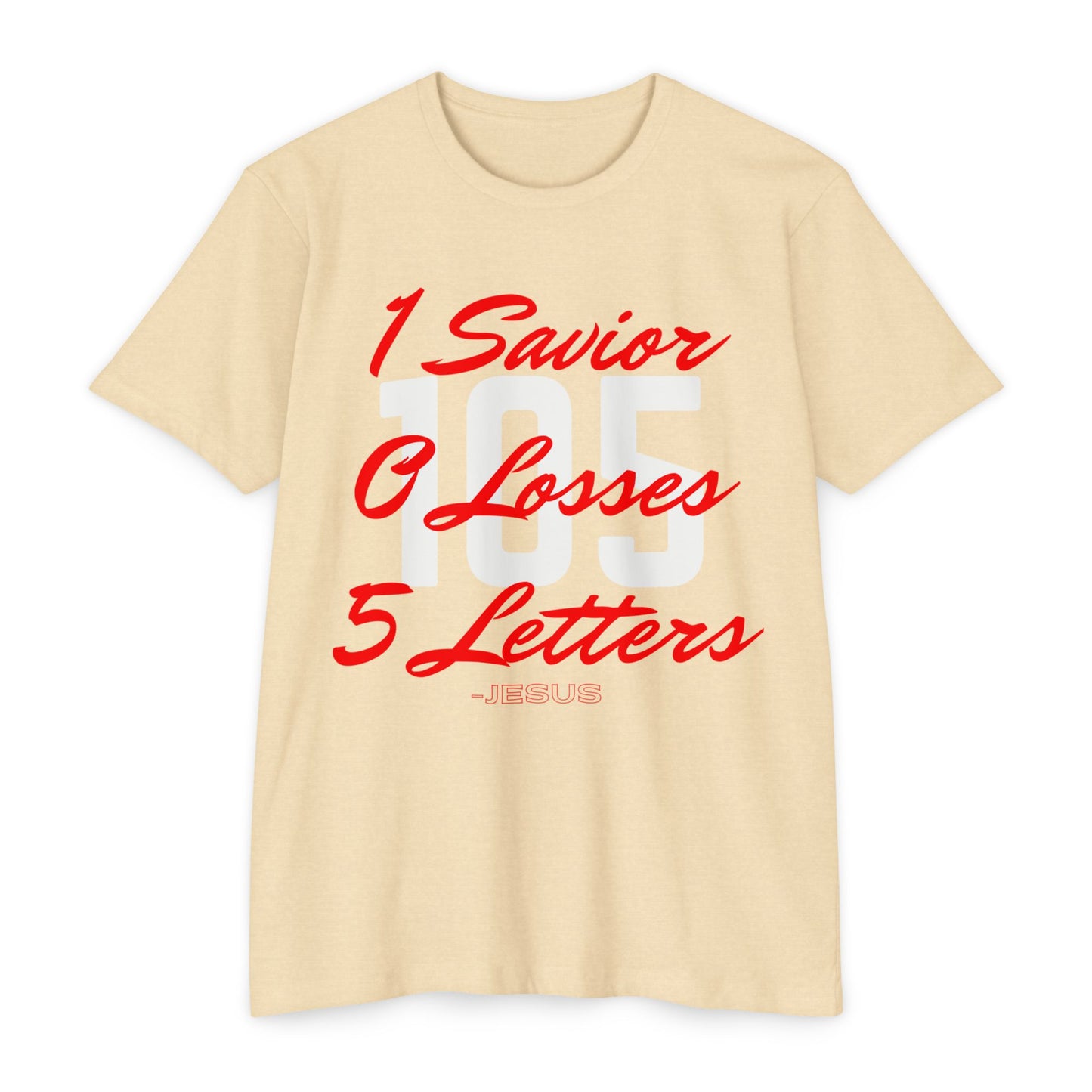 Adult 105 Christian Red and White Letters Blended