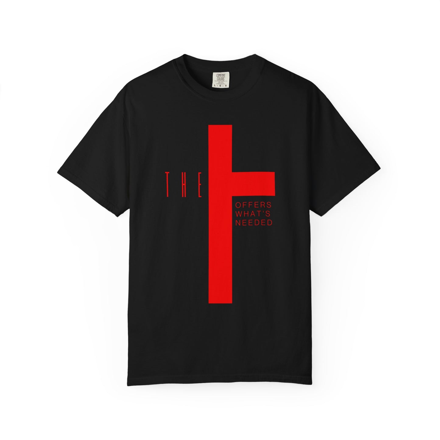 Adult T-Town Christian Red Letters & Cross