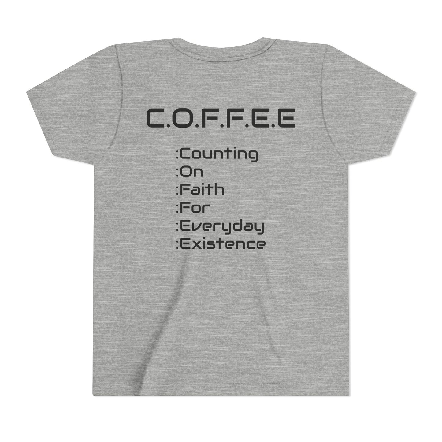 Youth Adult Coffee Christian Black Words Only