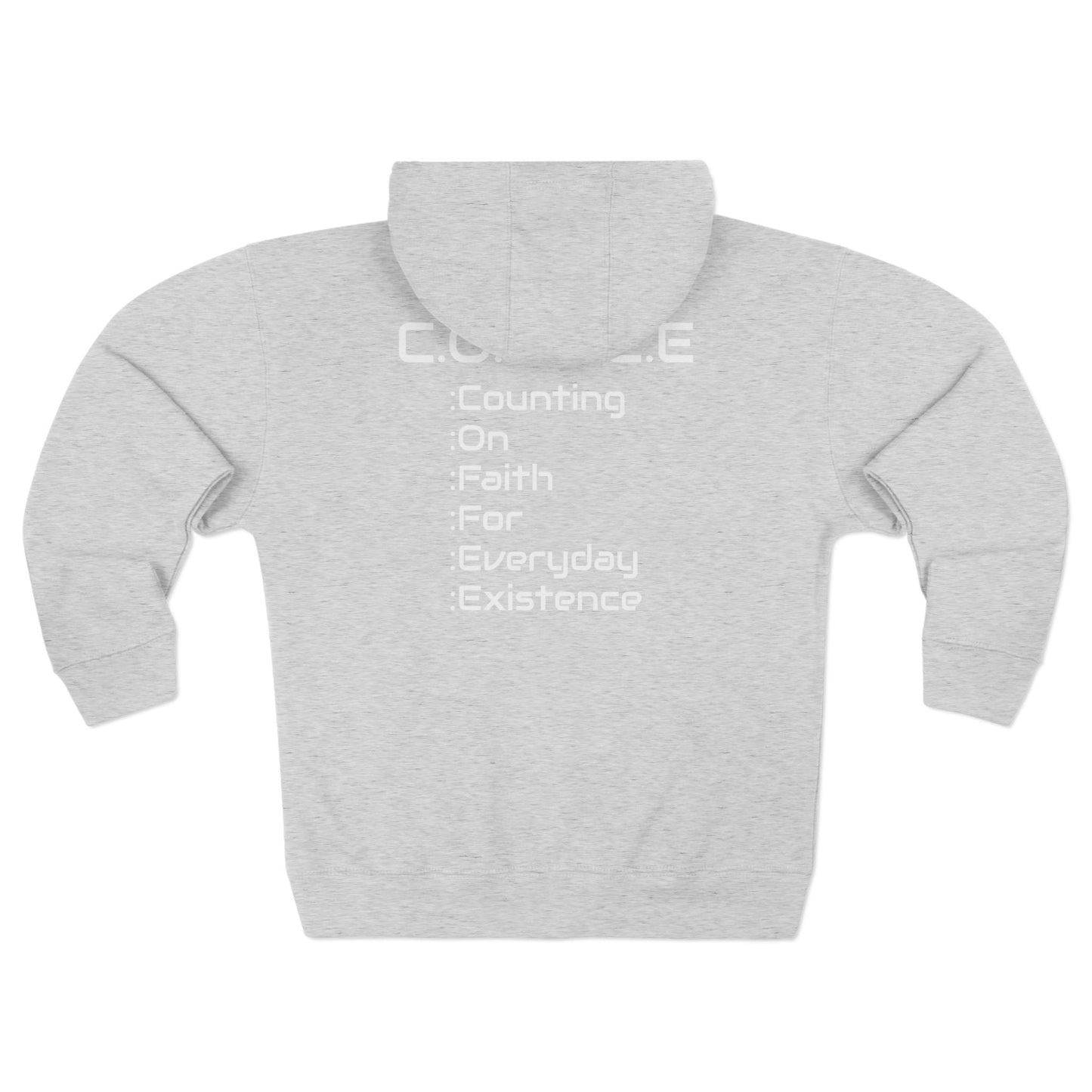 Adult Coffee Christian White Words Only Hoodie Zipper