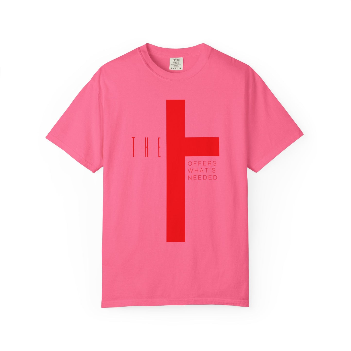 Adult T-Town Christian Red Letters & Cross