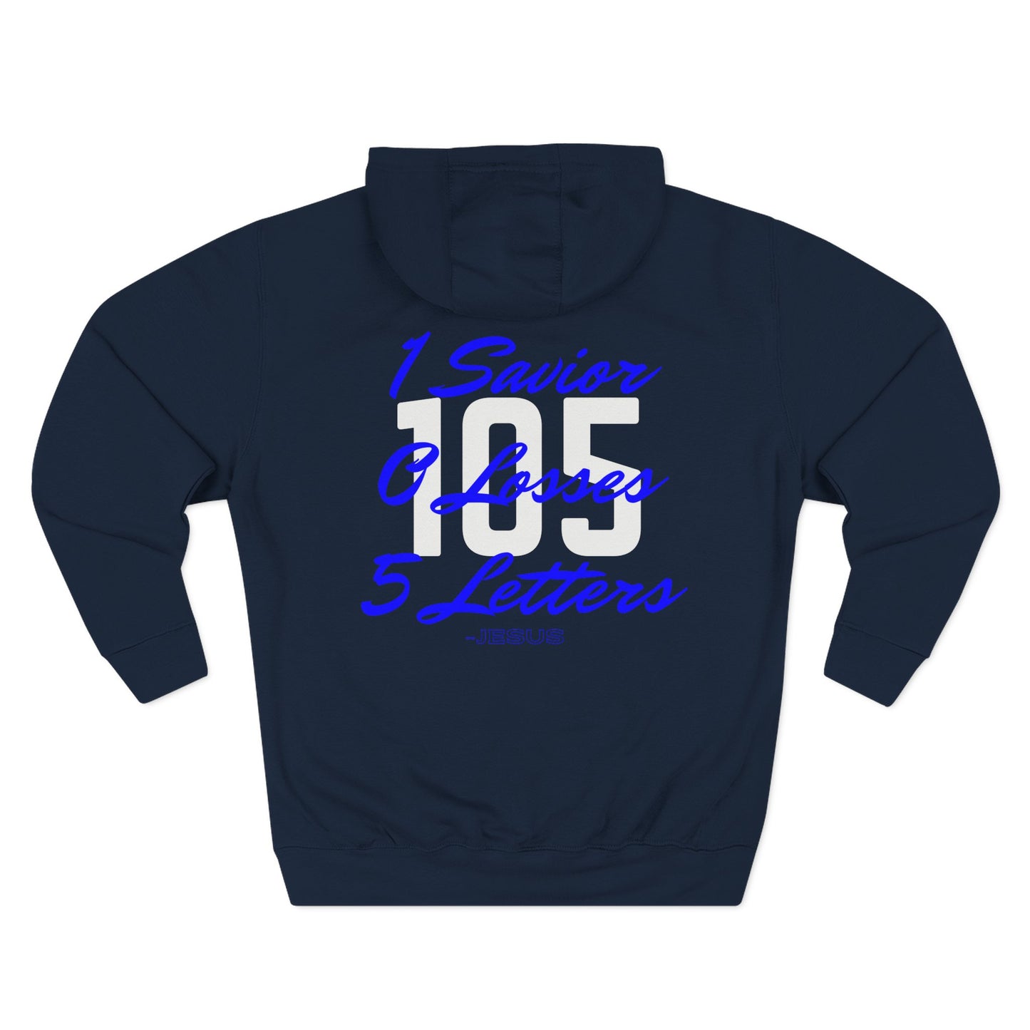 Specialty Adult 105 Christian Blue and White Letters Hoodie