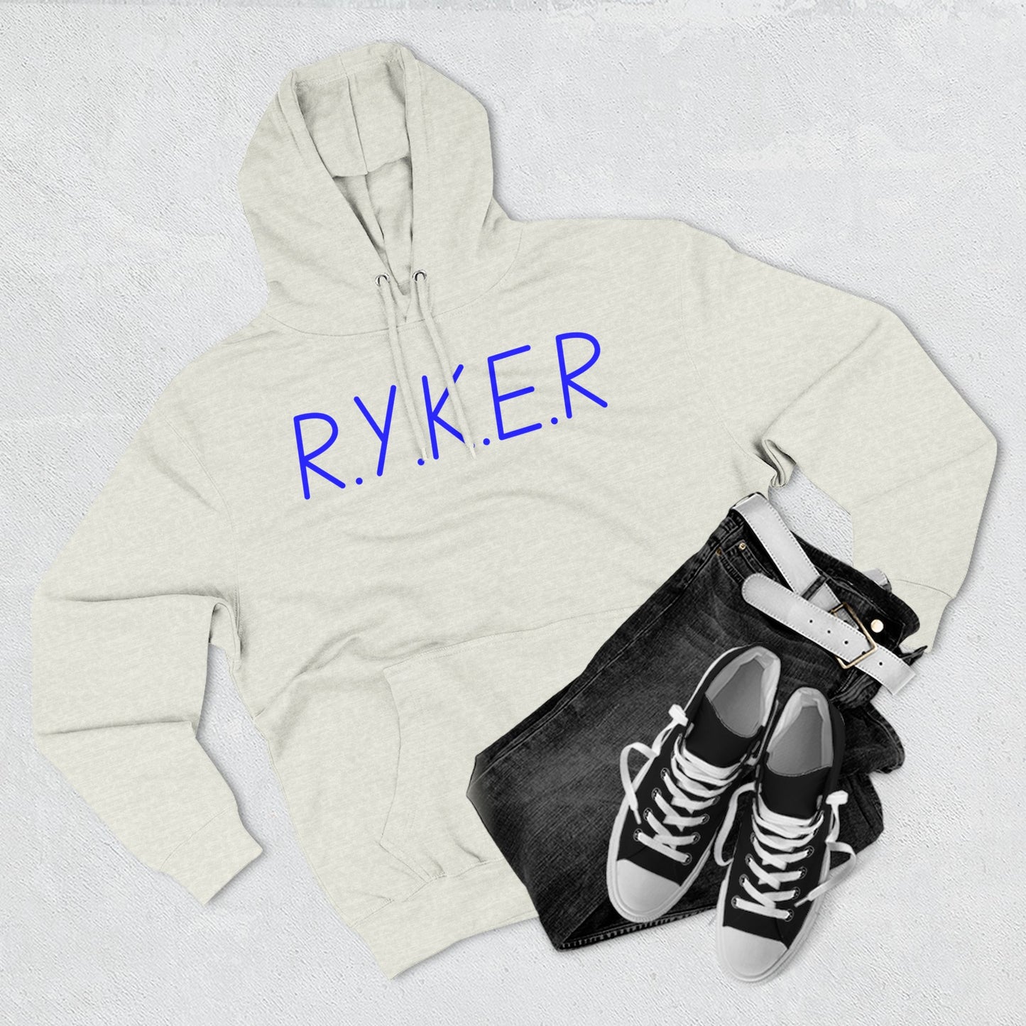 RYKER Christian Blue Letters Hoodie
