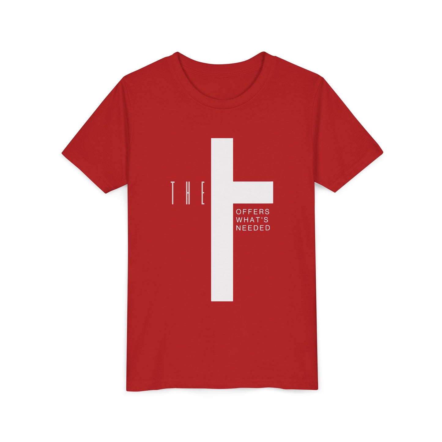 Youth T-Town Christian White Letters & Cross