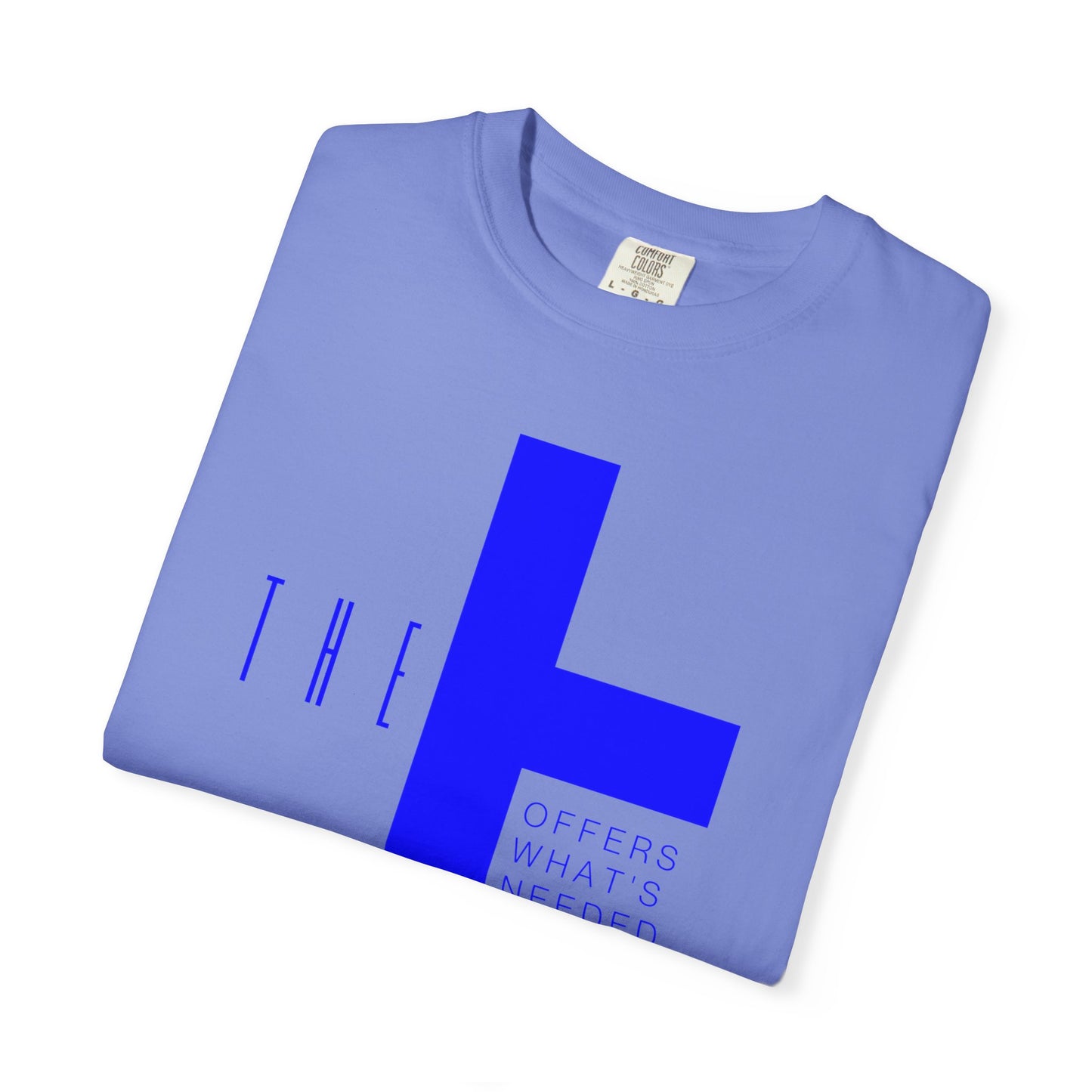 Adult T-Town Christian Blue Letters & Cross