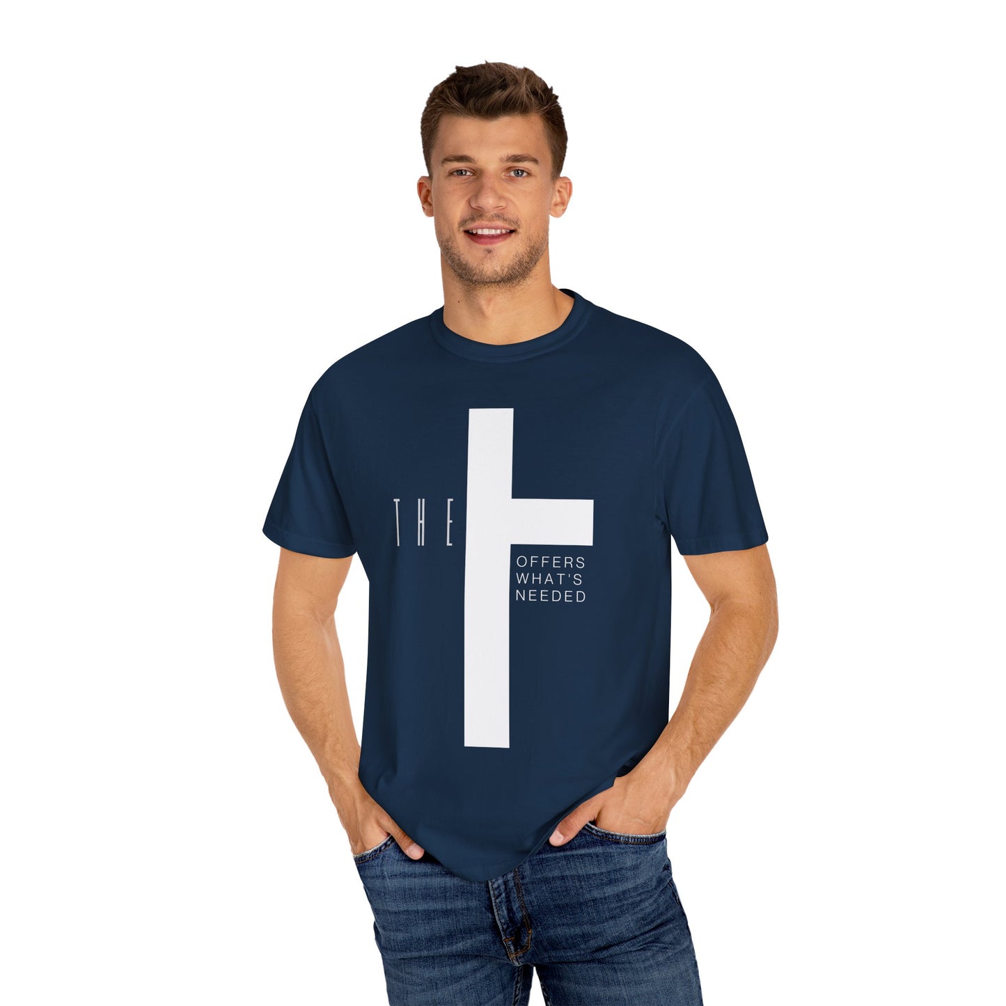 Adult T-Town Christian White Letters & Cross