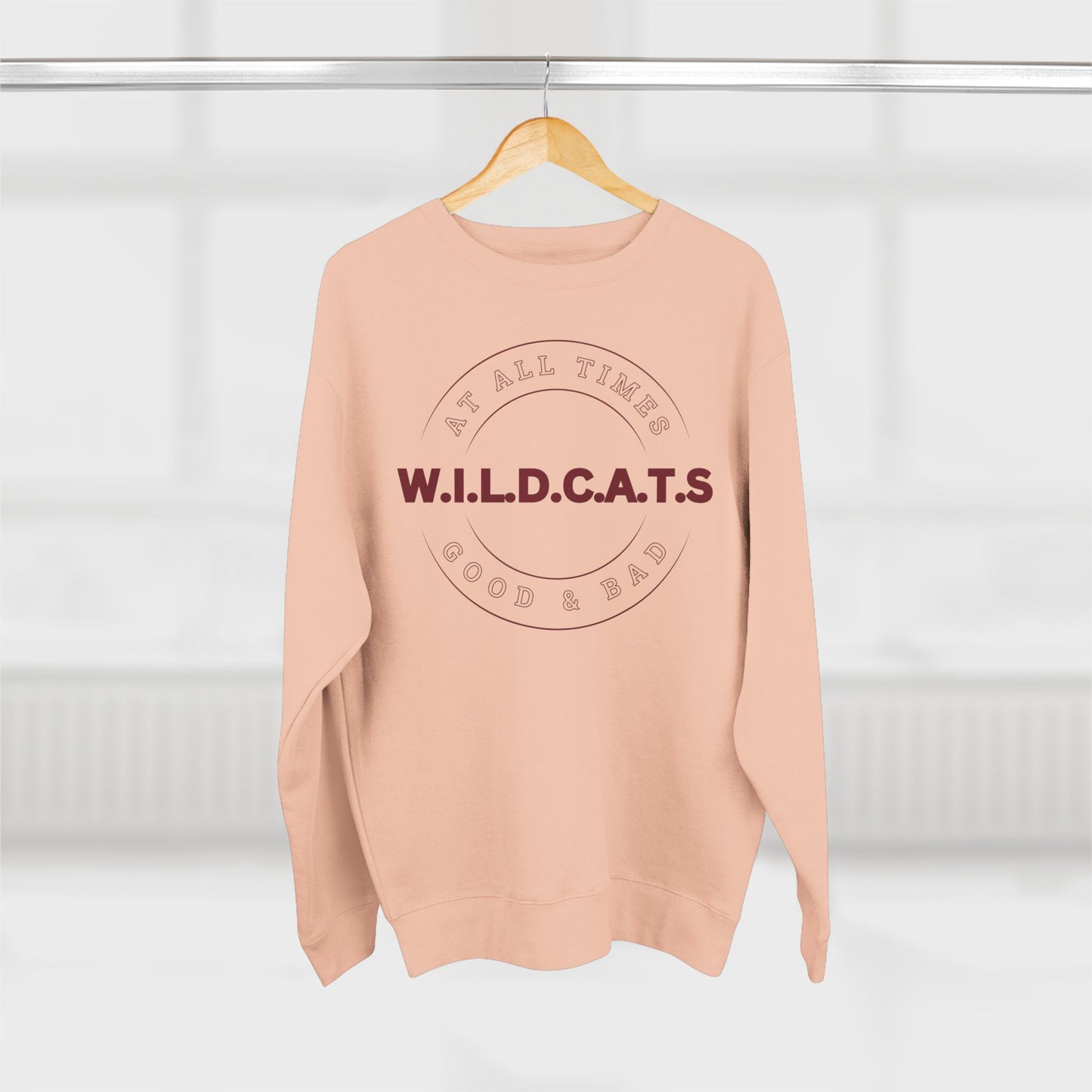 Wildcats Christian Marron Letters & Picture Crewneck
