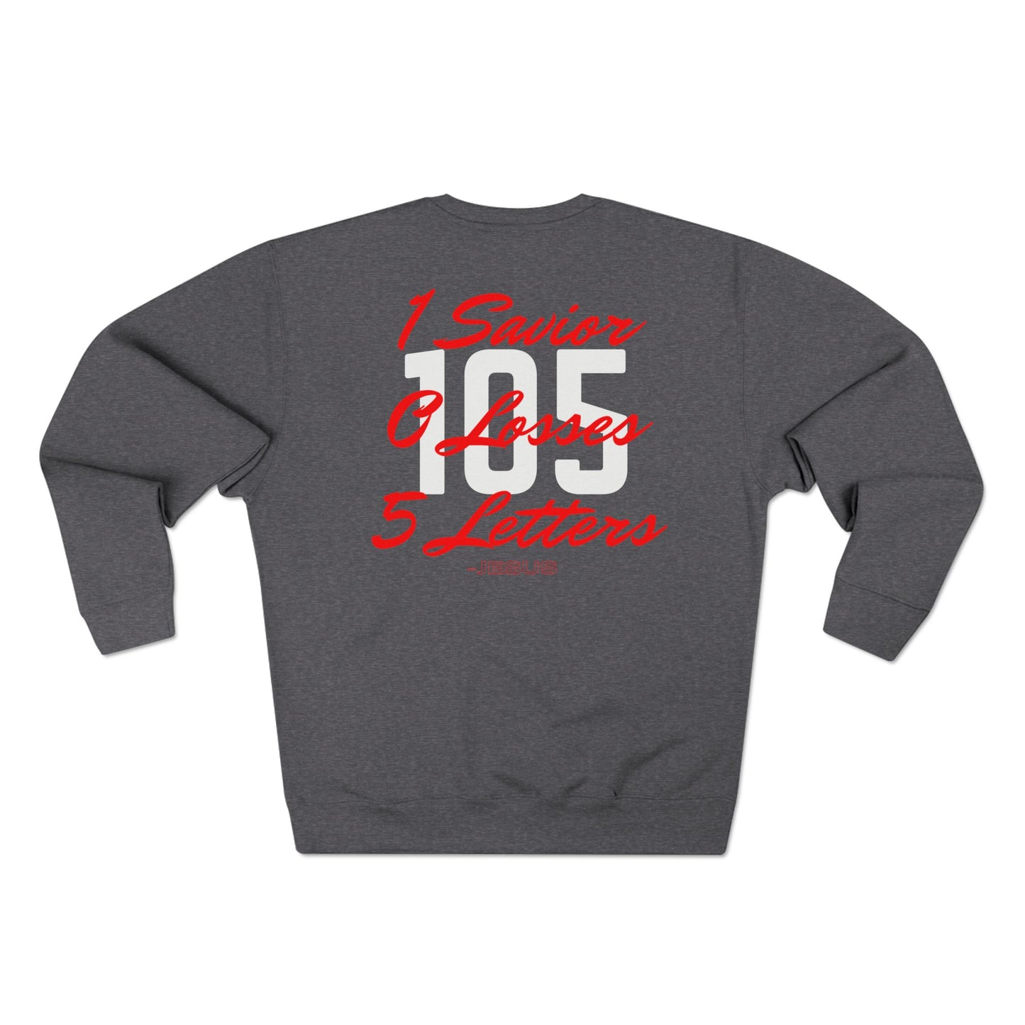 Adult 105 Christian Red and White Letters Crewneck