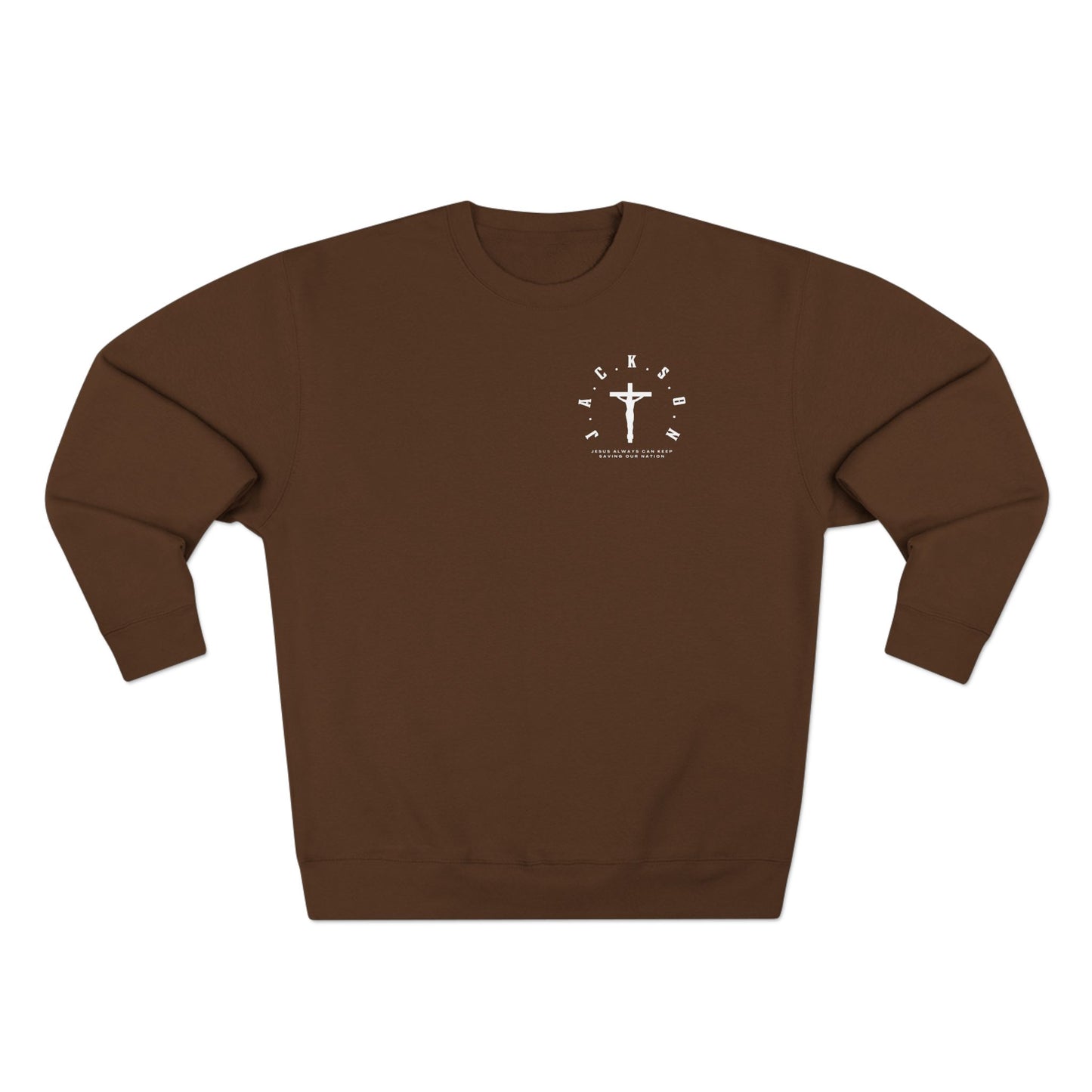Jackson White Cross & Letters Crewneck
