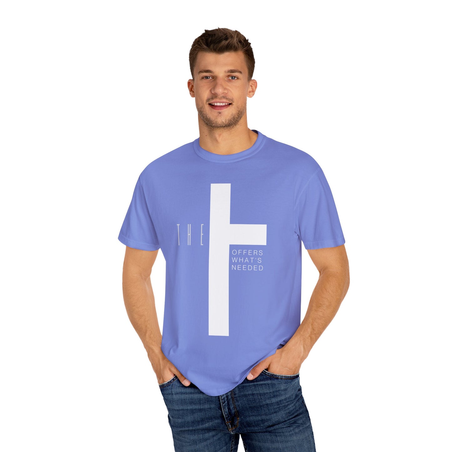 Adult T-Town Christian White Letters & Cross