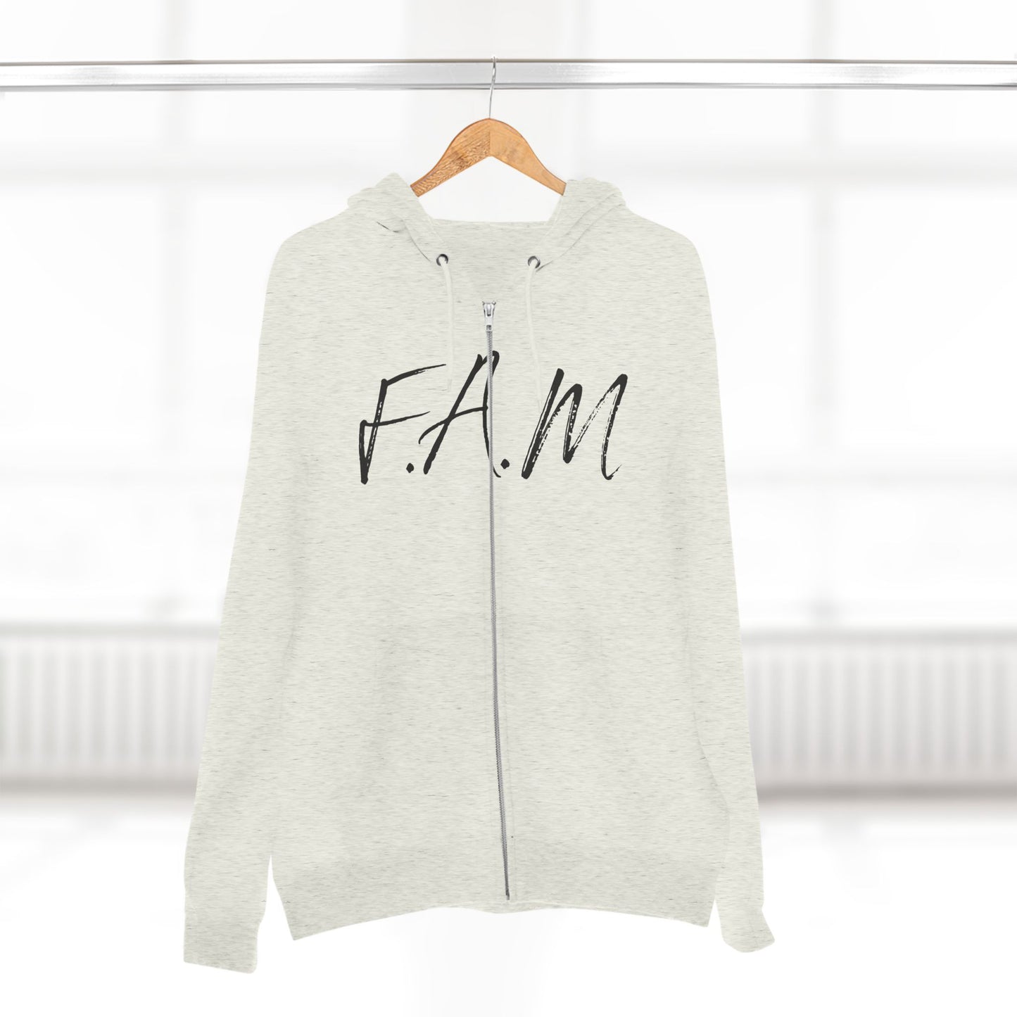 Fam Hoodie Black Words Zipper