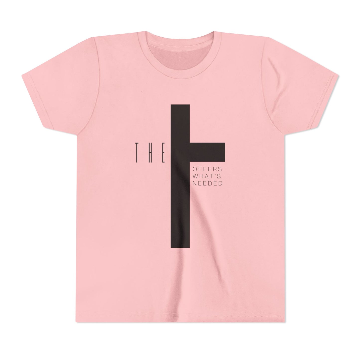 Youth T-Town Christian Black Letters & Cross