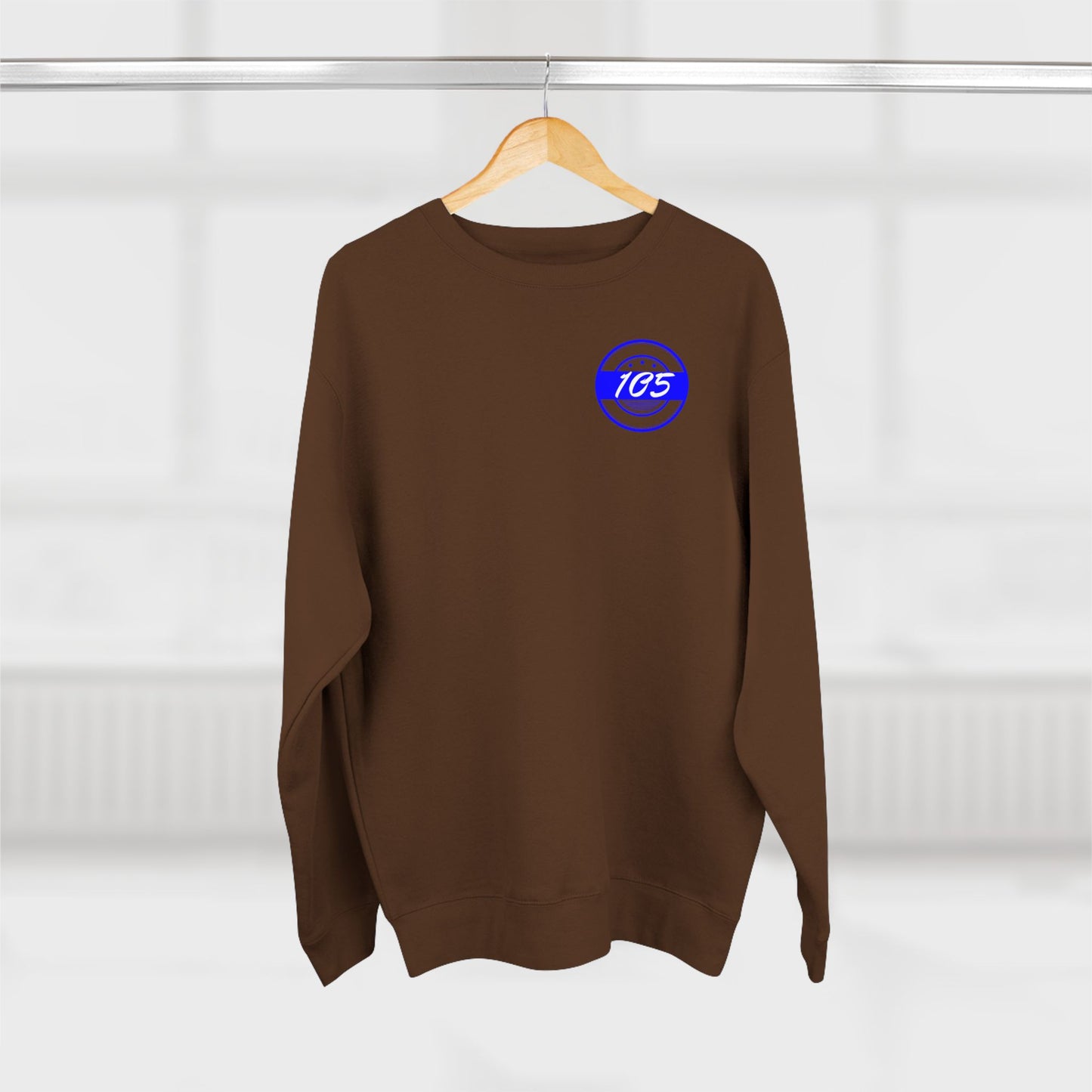 Adult 105 Christian Blue and White Letters Crewneck